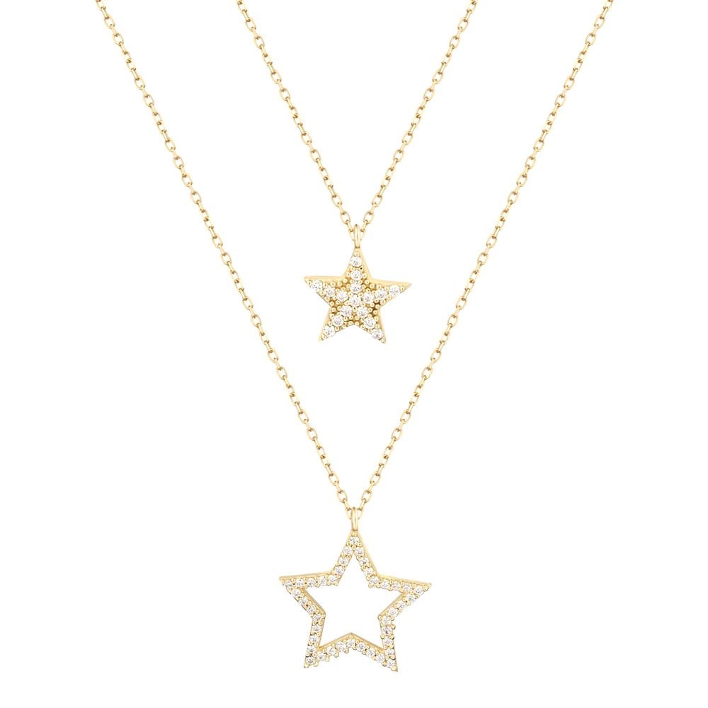 Double Star Figure Necklace