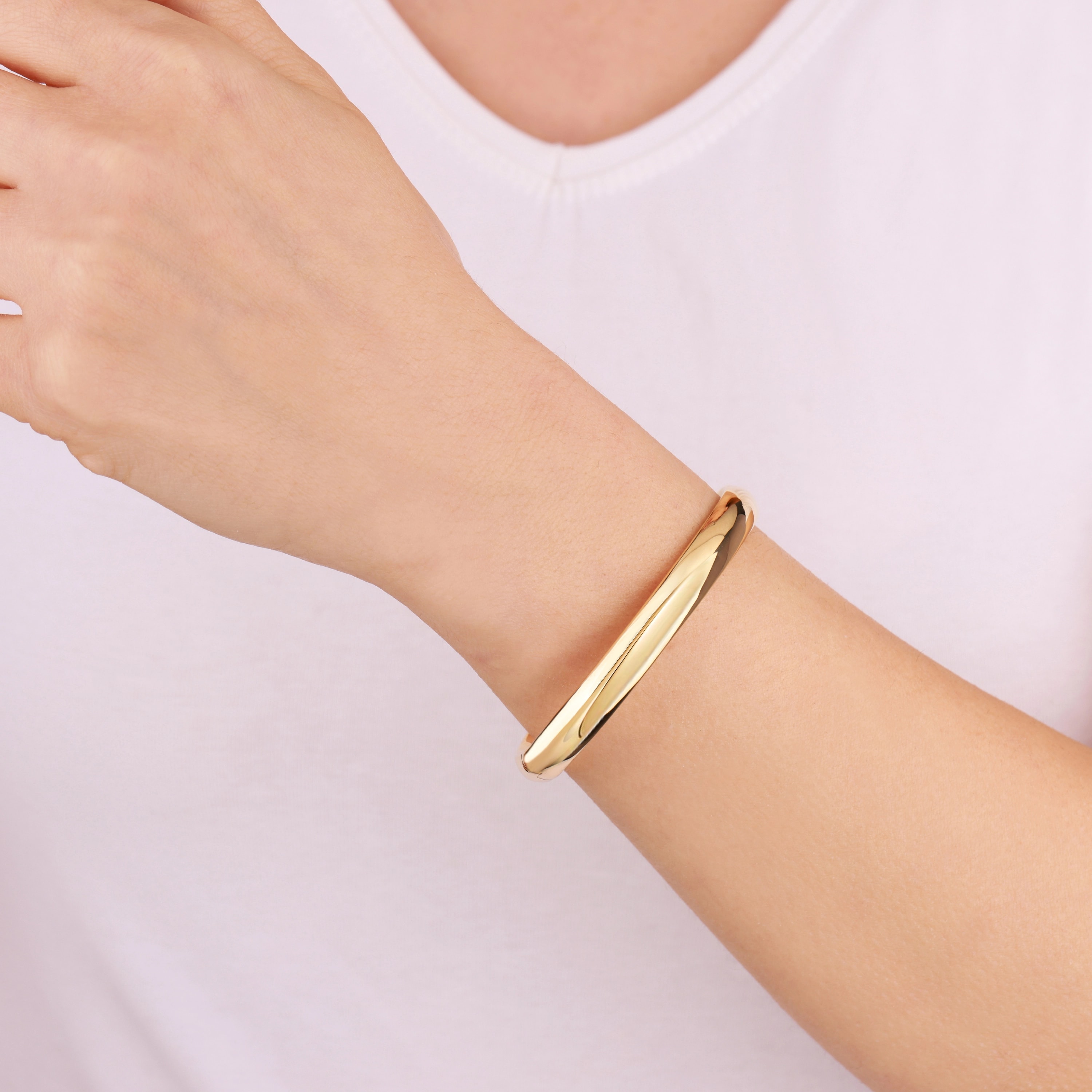 Luma 8 mm Bombe Gümüş Kelepçe Bilezik