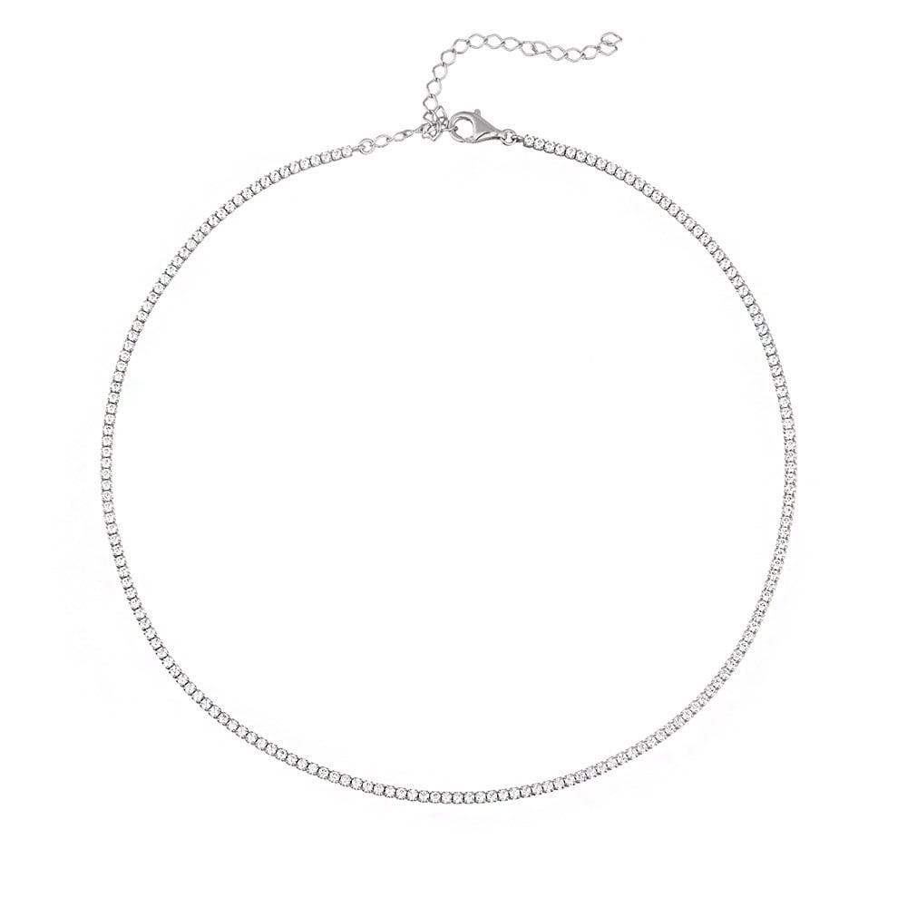 Thin Waterway Silver Choker