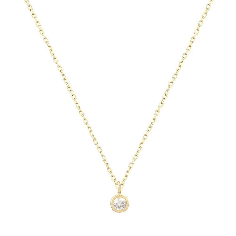 Mini Solitaire Silver Necklace