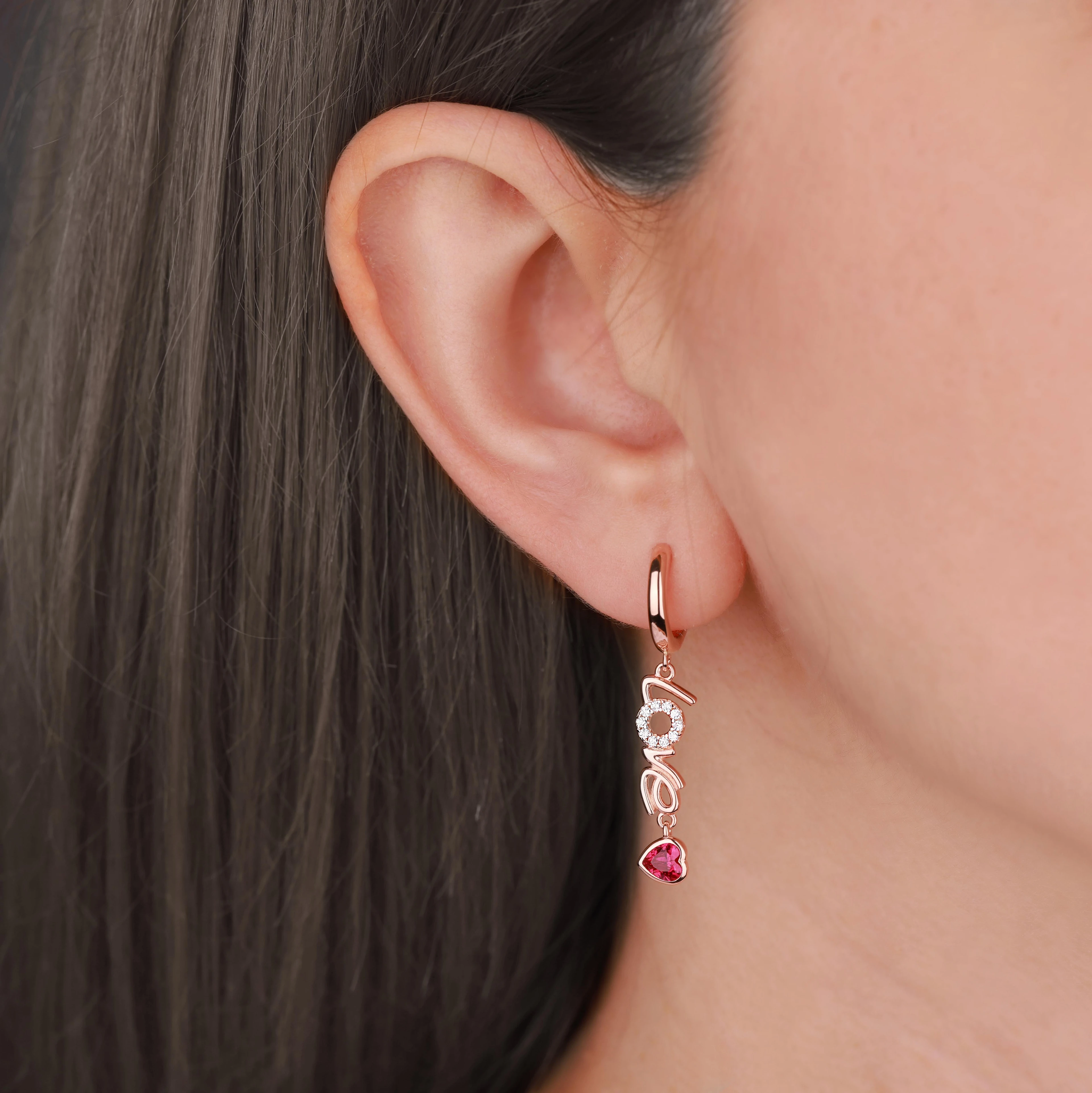 Love Ruby Silver Earring