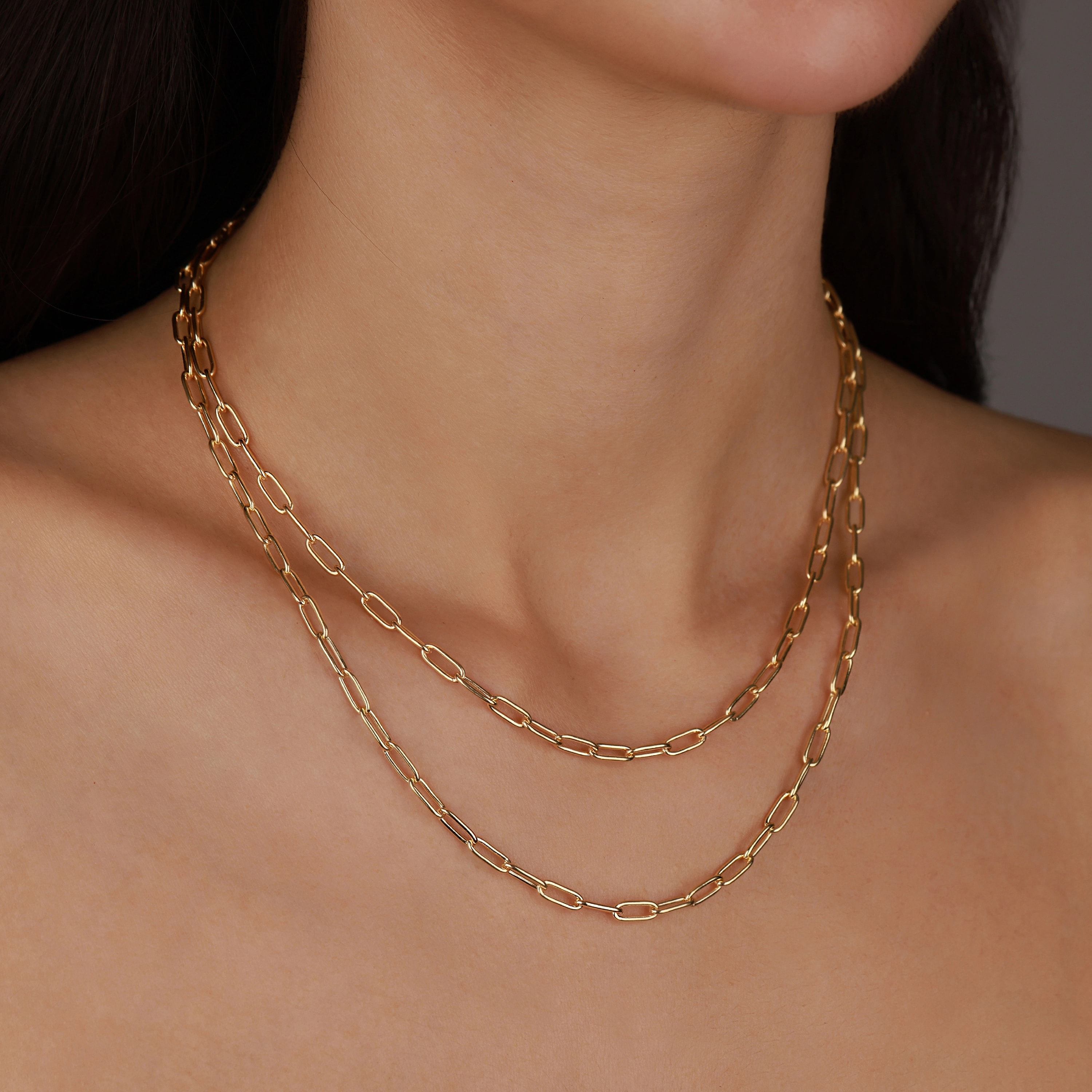 Lina İnce Dikdörtgen Form Gümüş Zincir