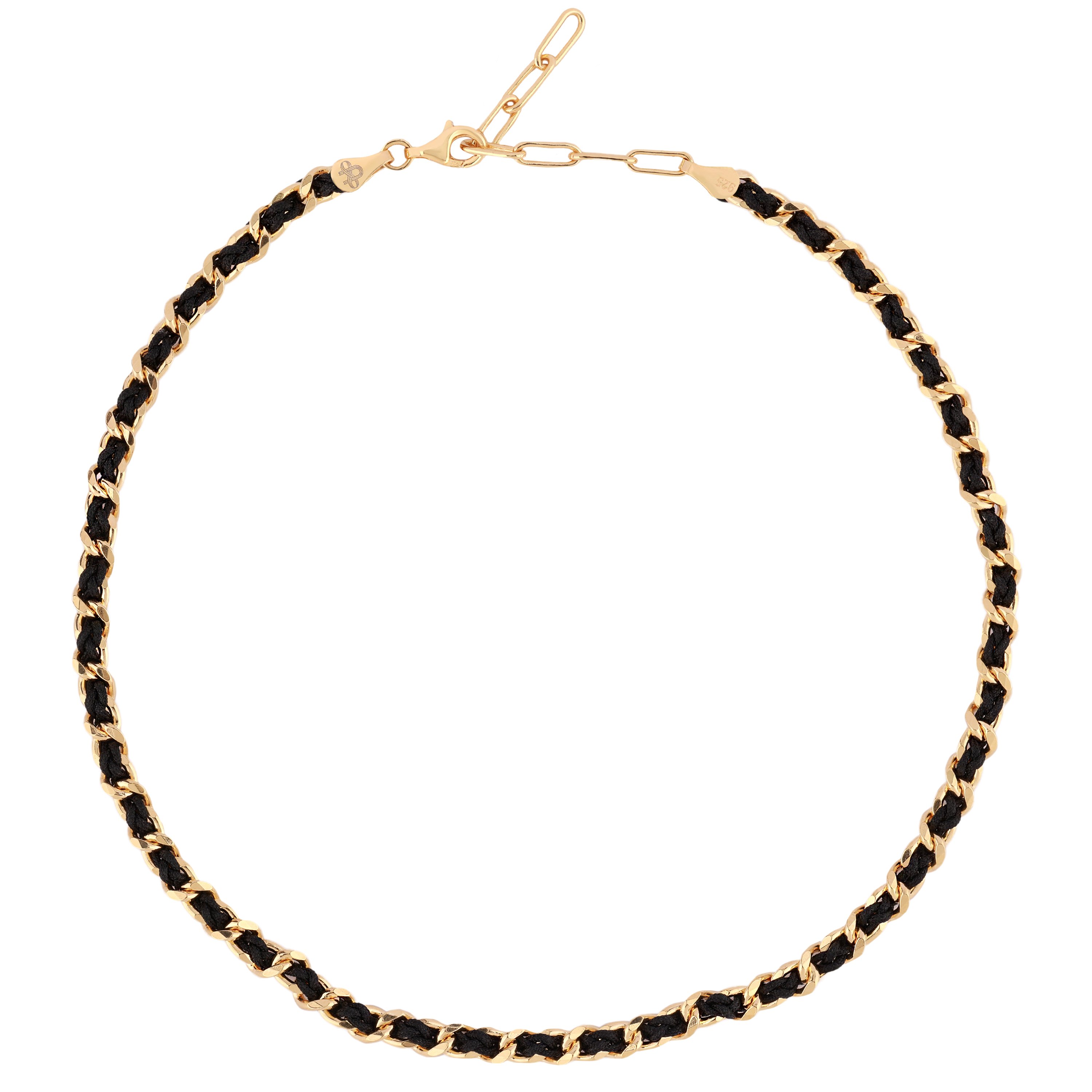 Lunéa Silk Rope Transitional Stone Silver Necklace