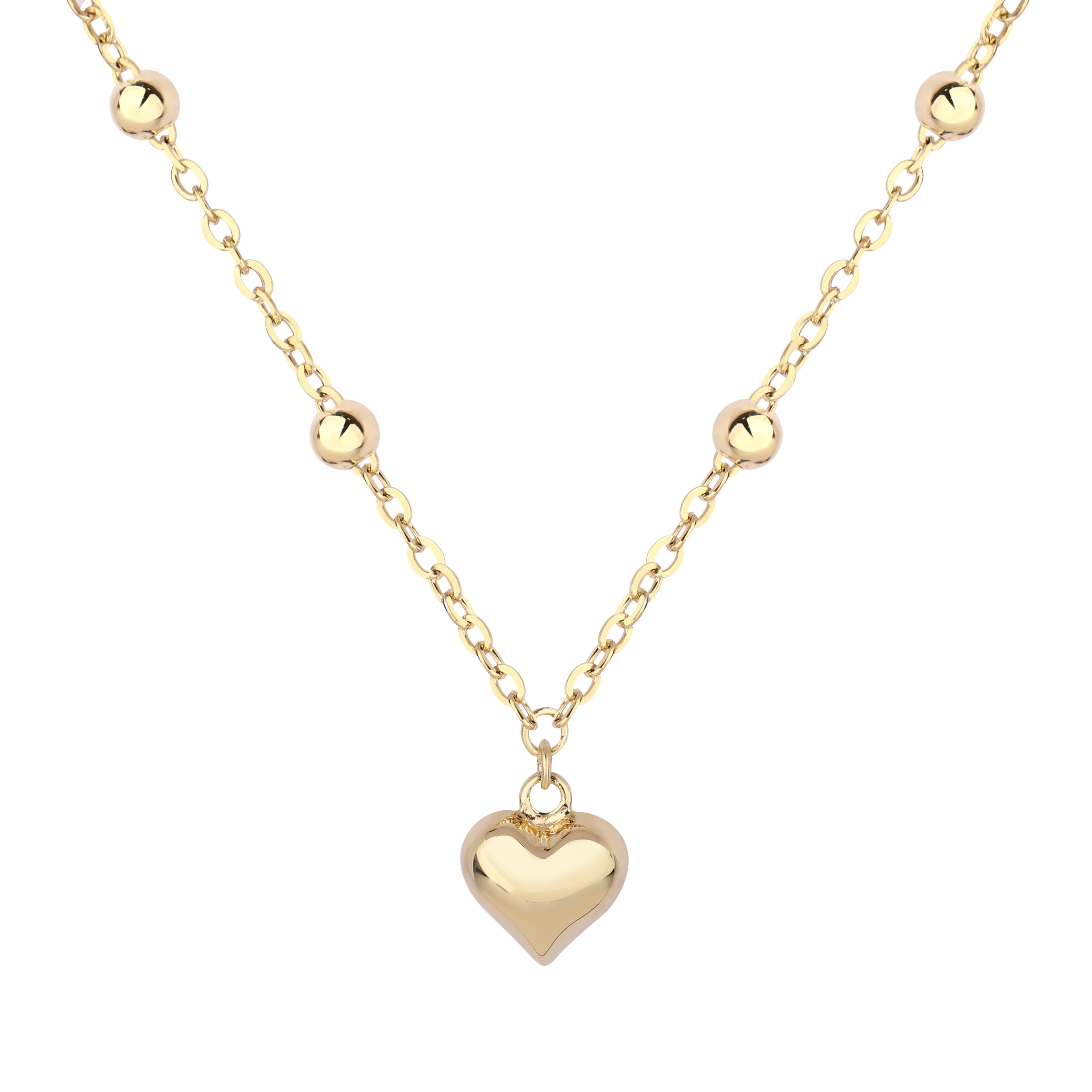 Amora 3D Heart and Beaded Necklace