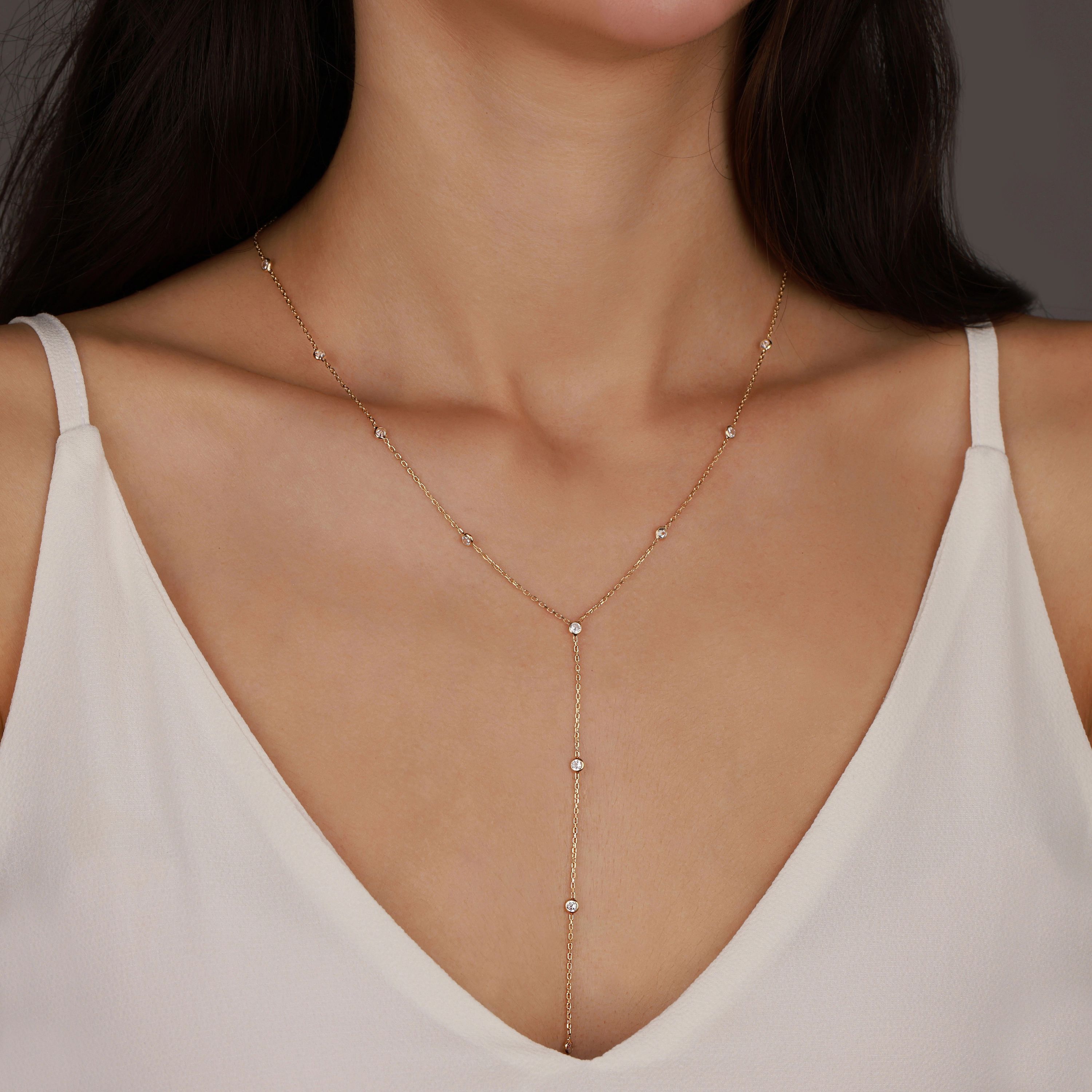 Yvia Elegant Gem-Accented Silver Necklace