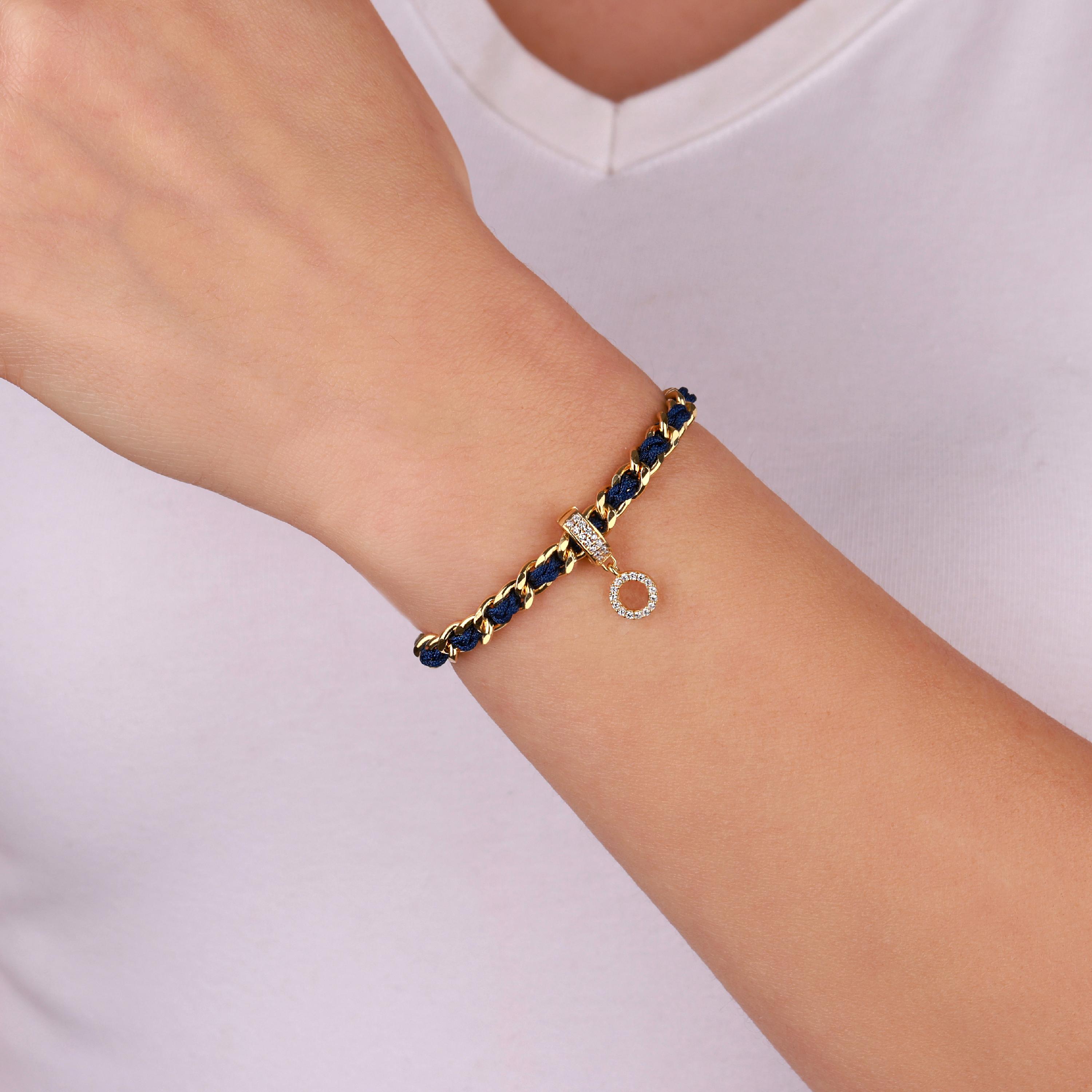 Open Circle Charm with Sparkling Center Stone