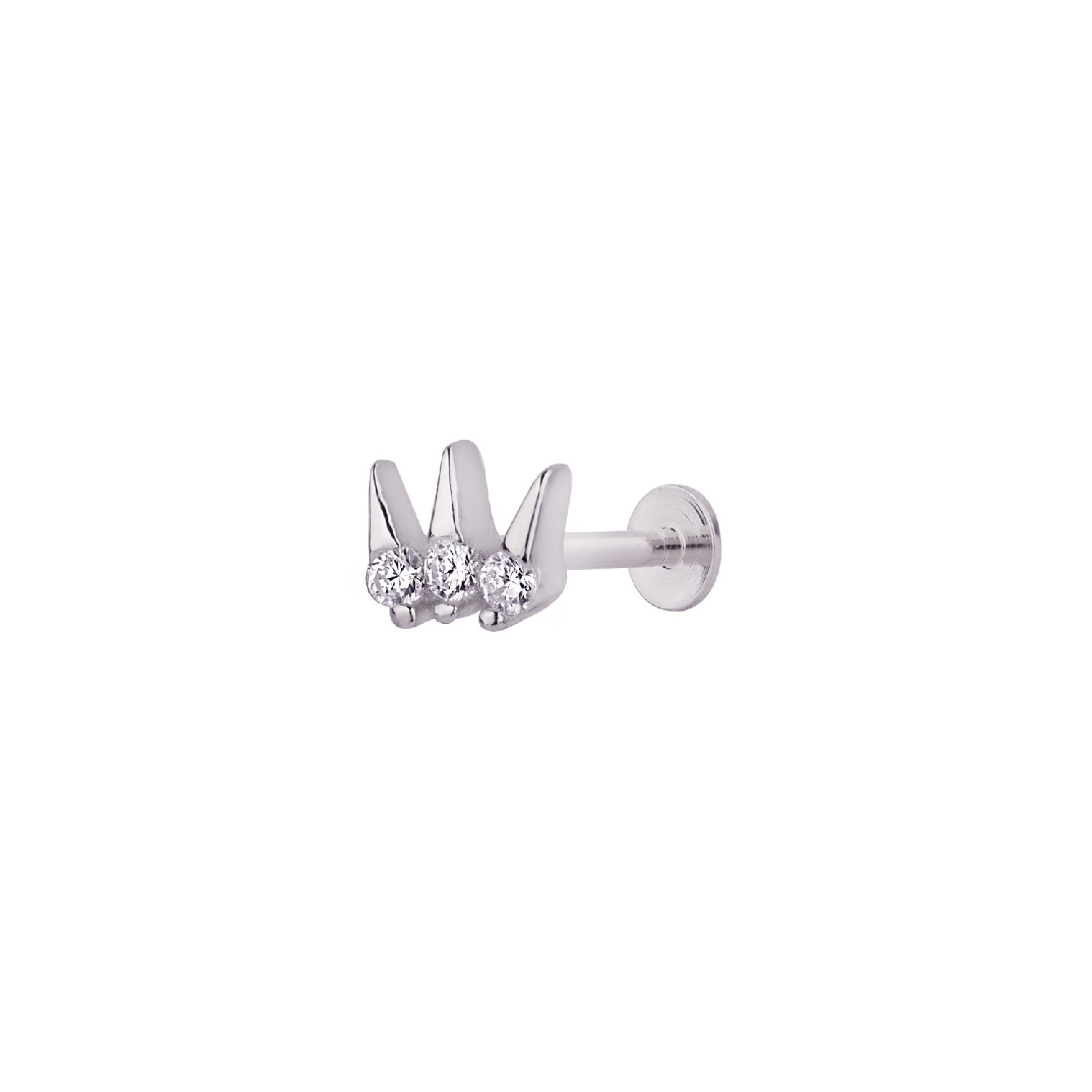 3 Triangle Tragus Earrings with 3 Stones