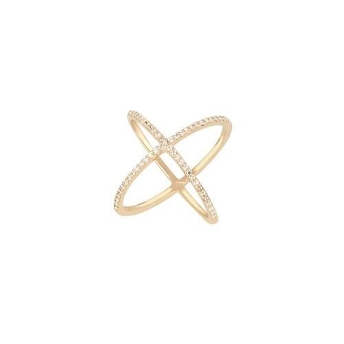Cross Zircon Stone Joint Silver Ring