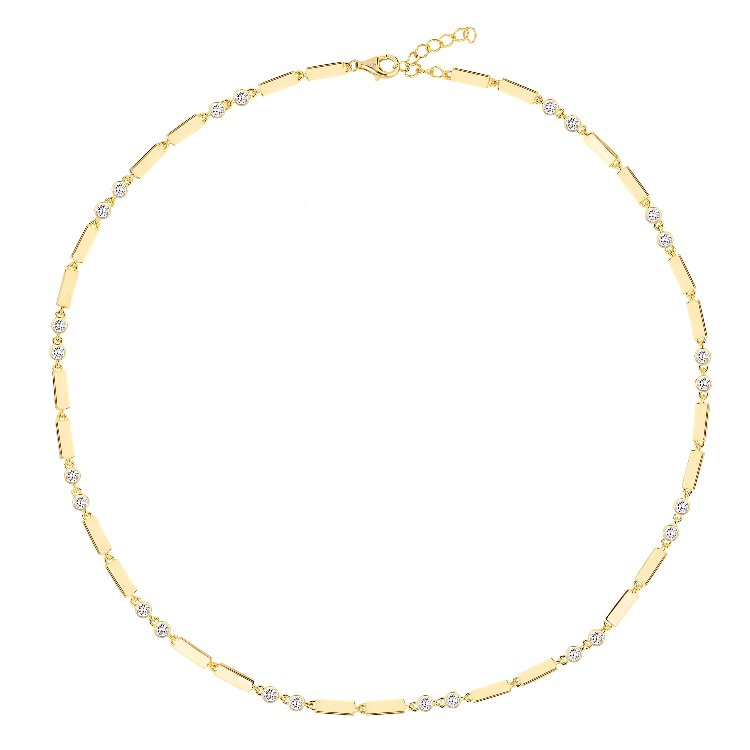 Alenya Zarif Çubuk Taşlı Gümüş Choker