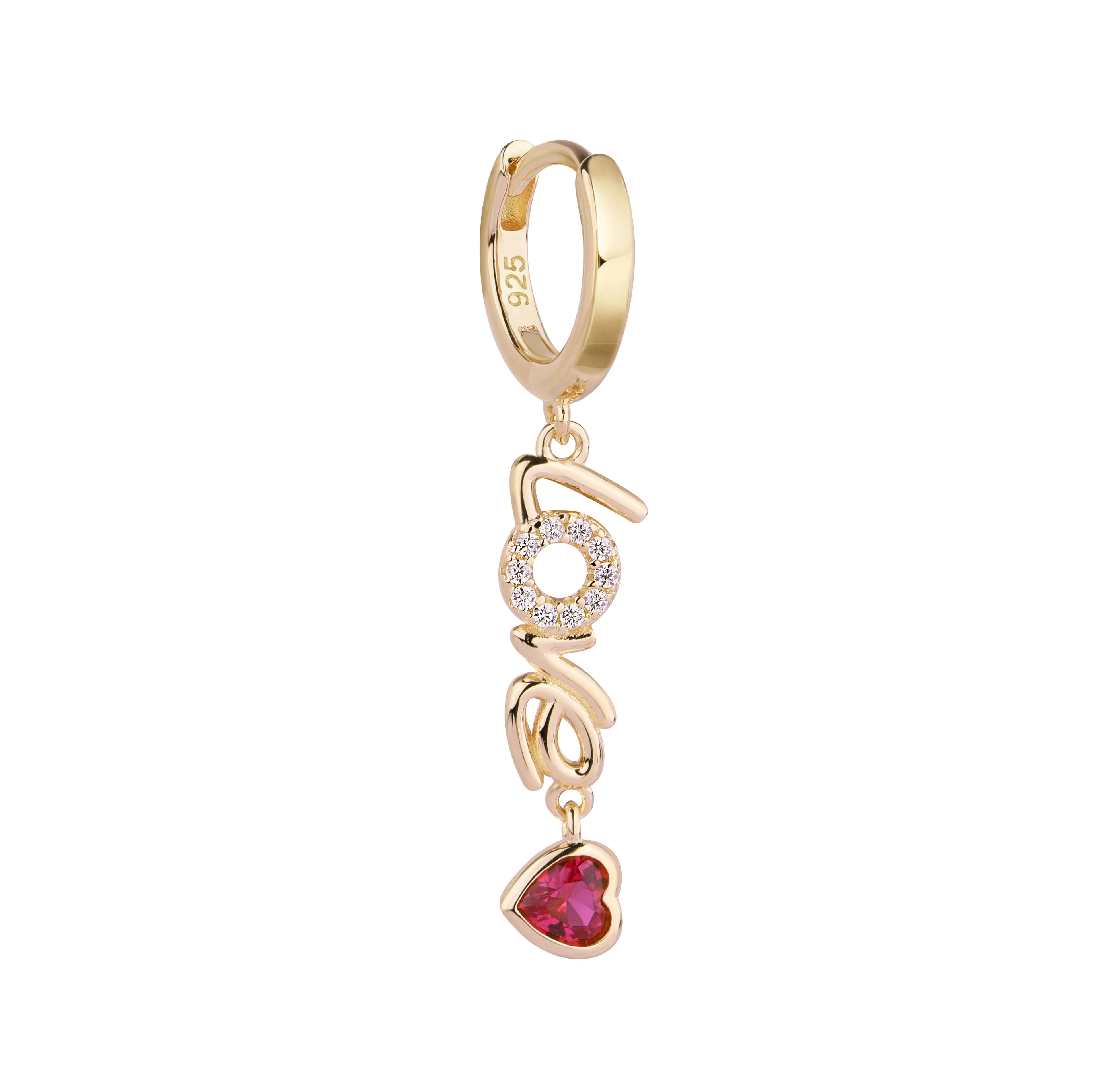 Love Ruby Silver Earring