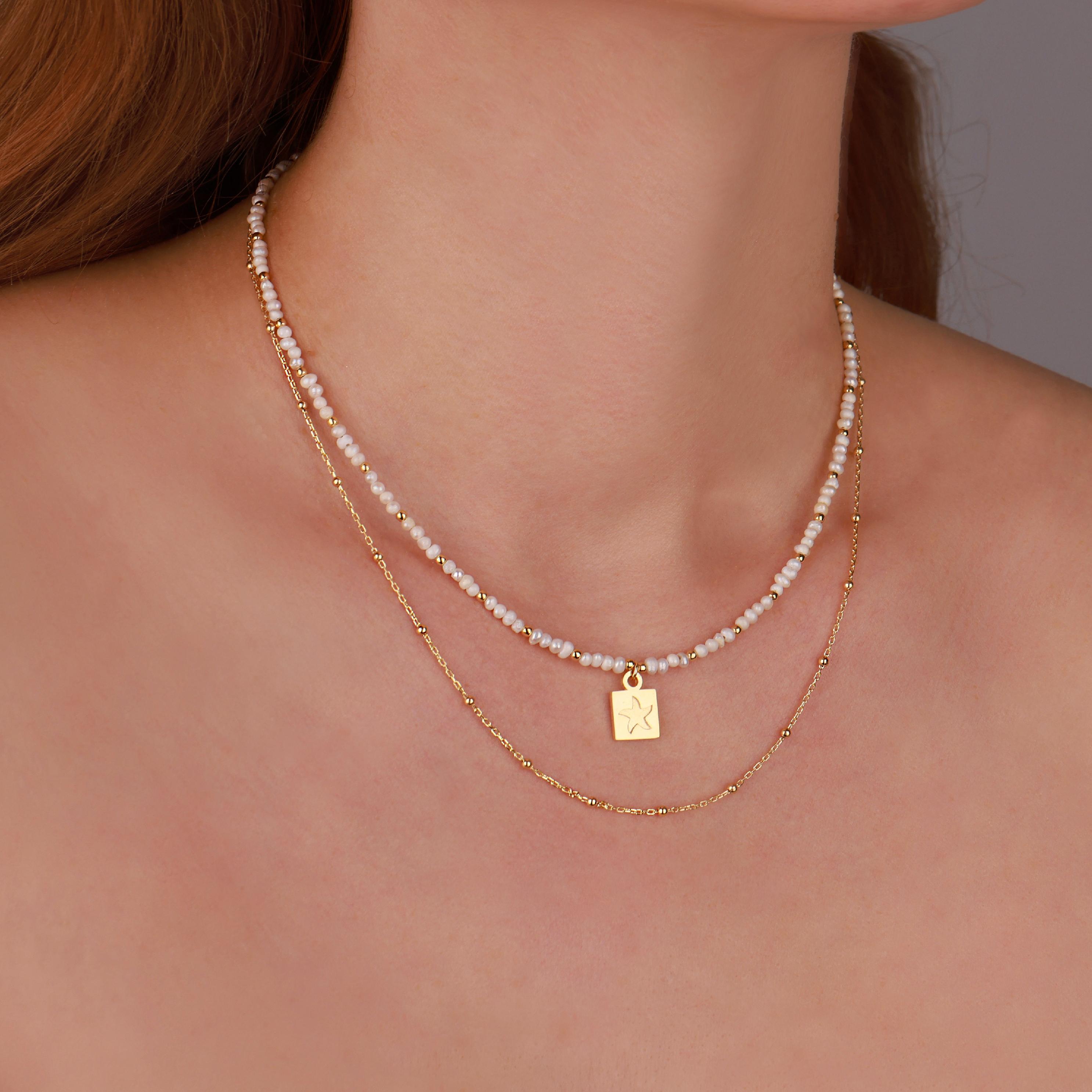 Mareta Clover Figured Pearl Silver Necklace