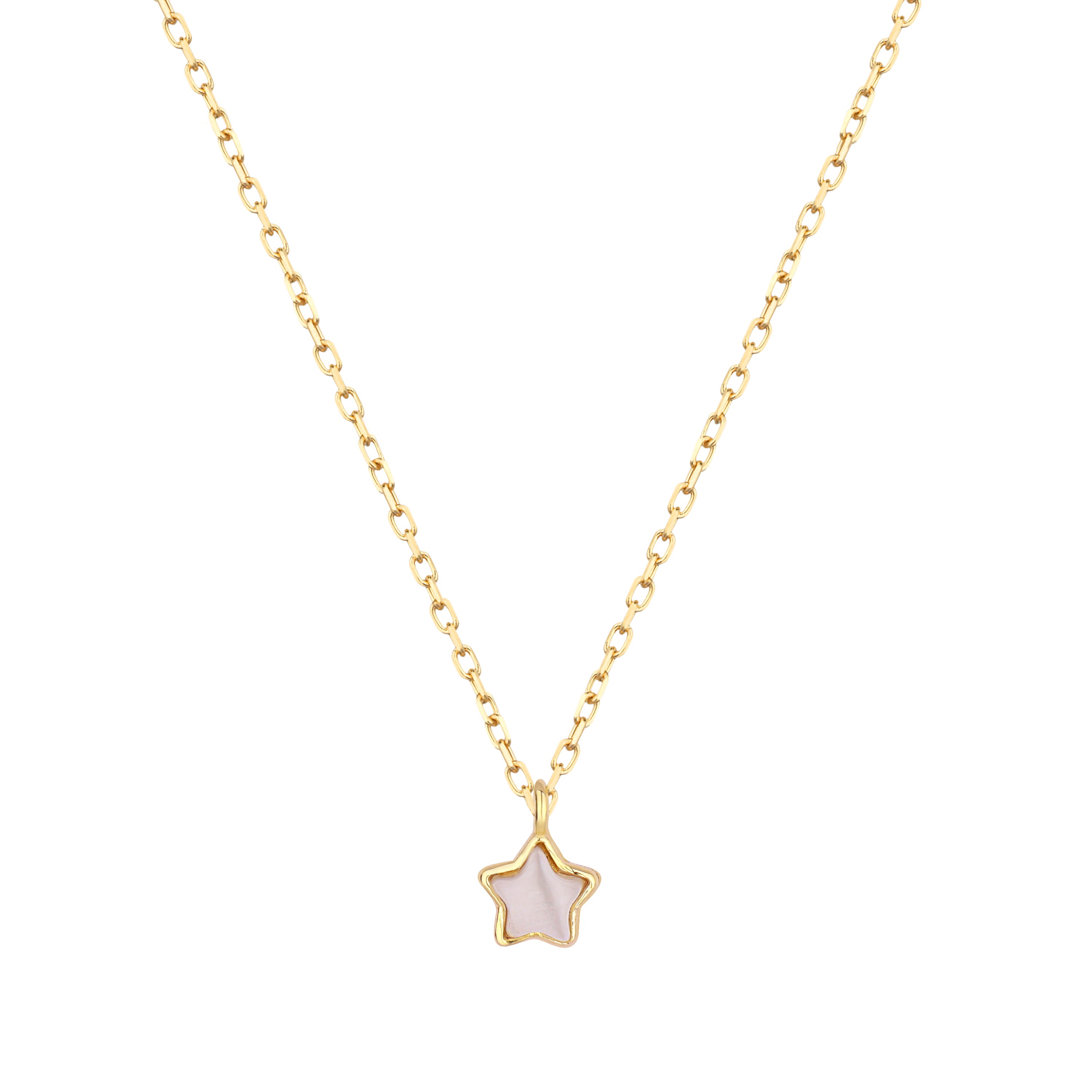 Mini Mother-of-Pearl Star Silver Necklace