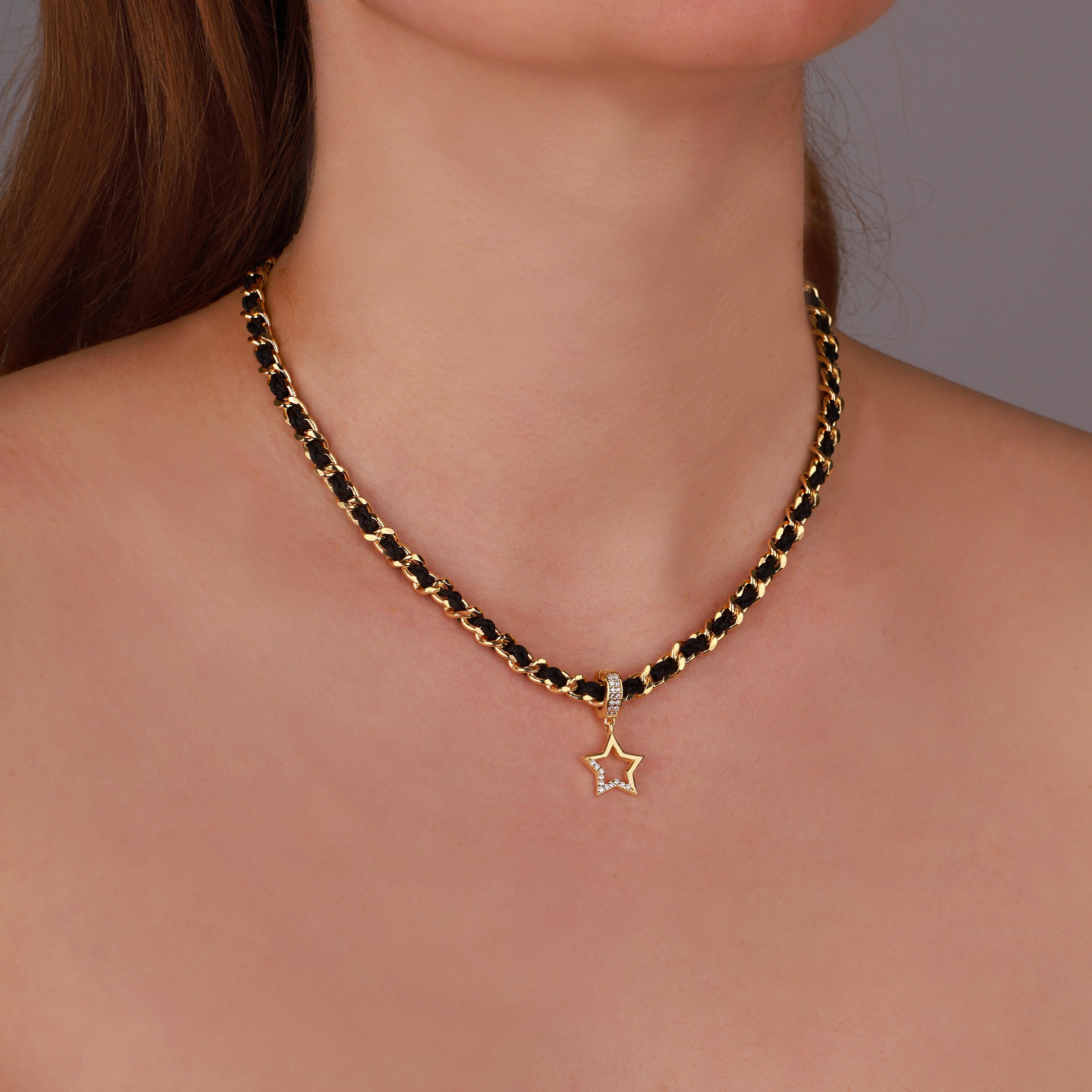 Lunéa Silk Rope Transitional Stone Silver Necklace