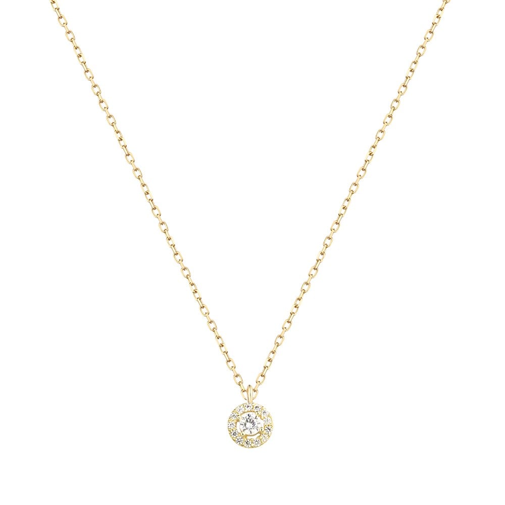 Stone Mini Flower Silver Necklace