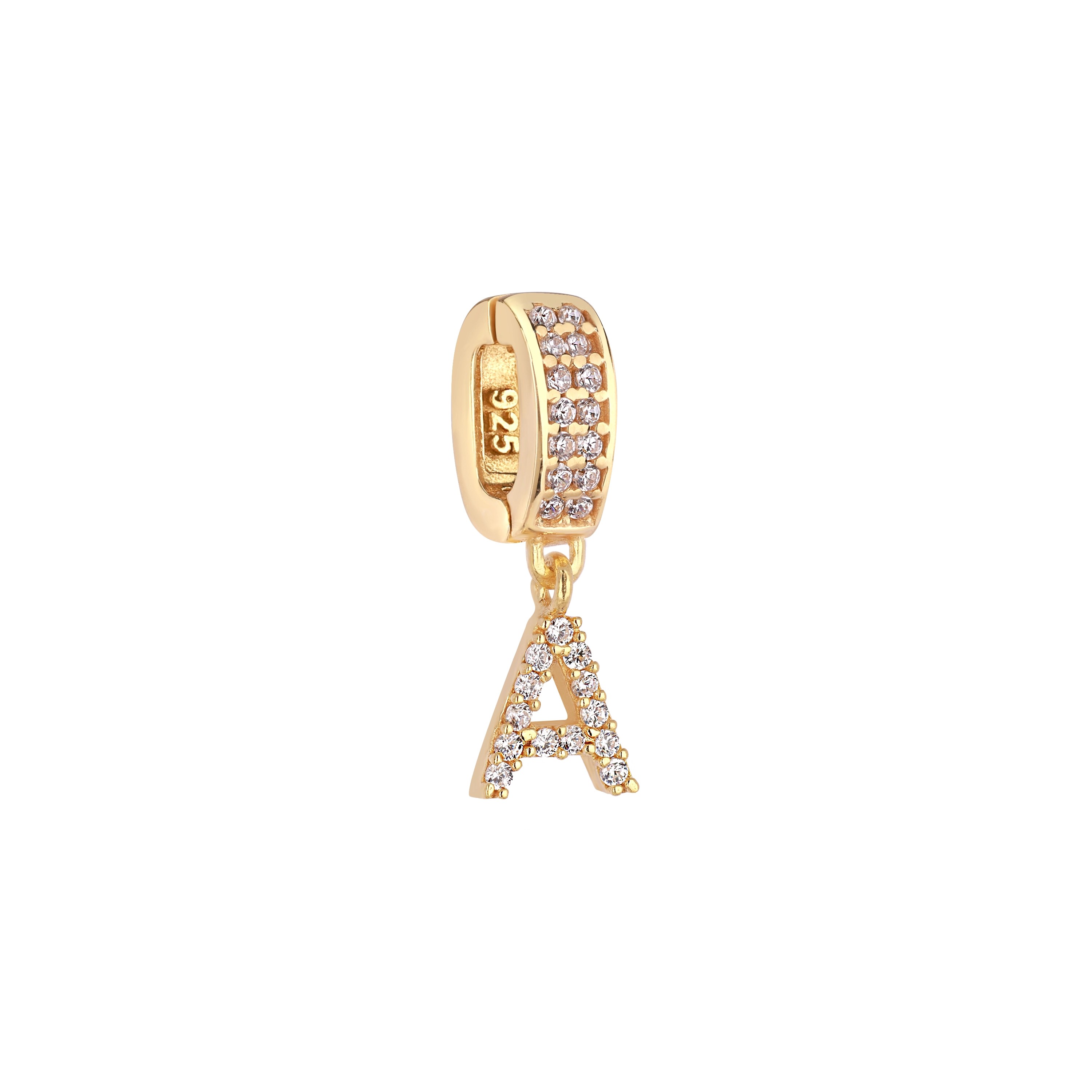Lettera Sallantılı Taşlı Harf Charm