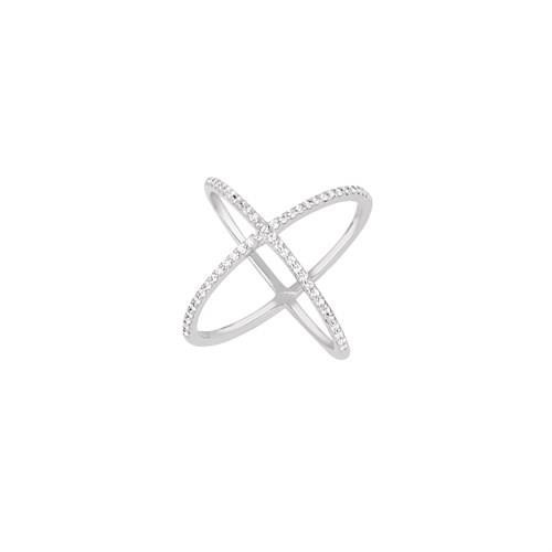 Cross Zircon Stone Joint Silver Ring