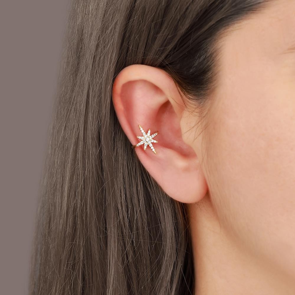 Polar Star Cartilage Silver Earring