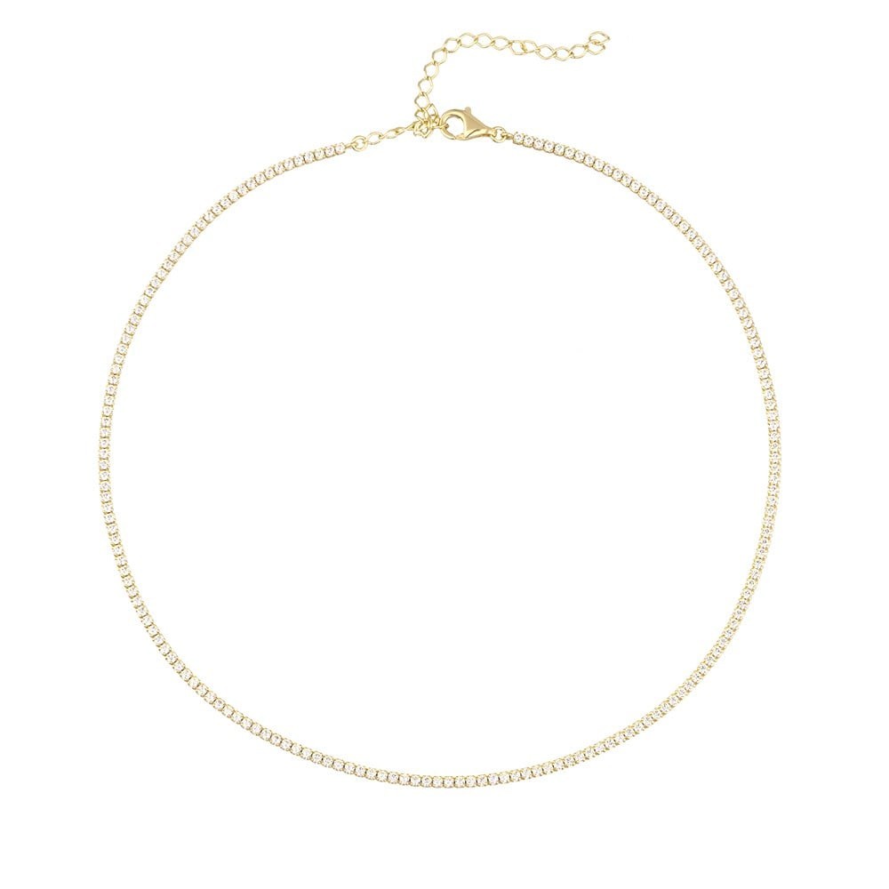 Thin Waterway Silver Choker