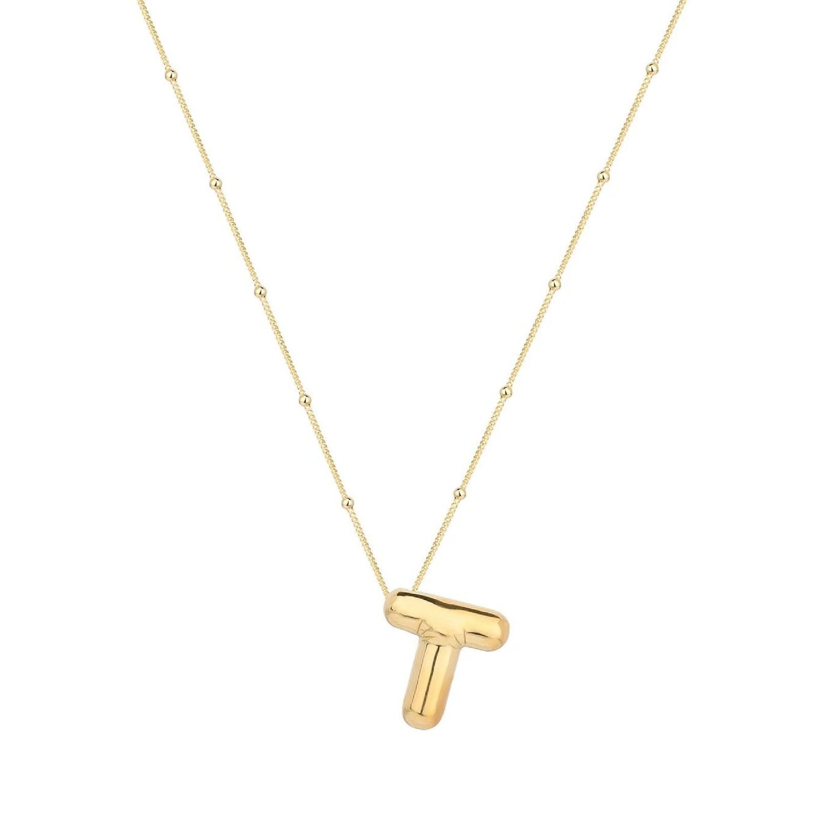 Balloon Letter Silver Necklace