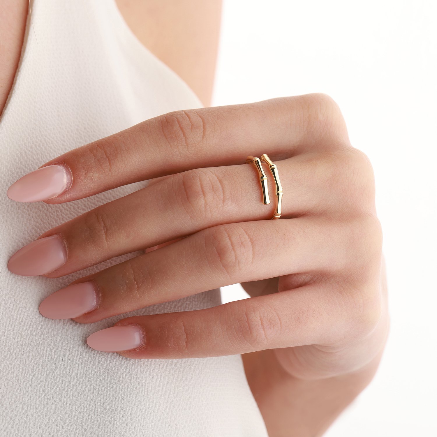 Rotating Bamboo Open Ring