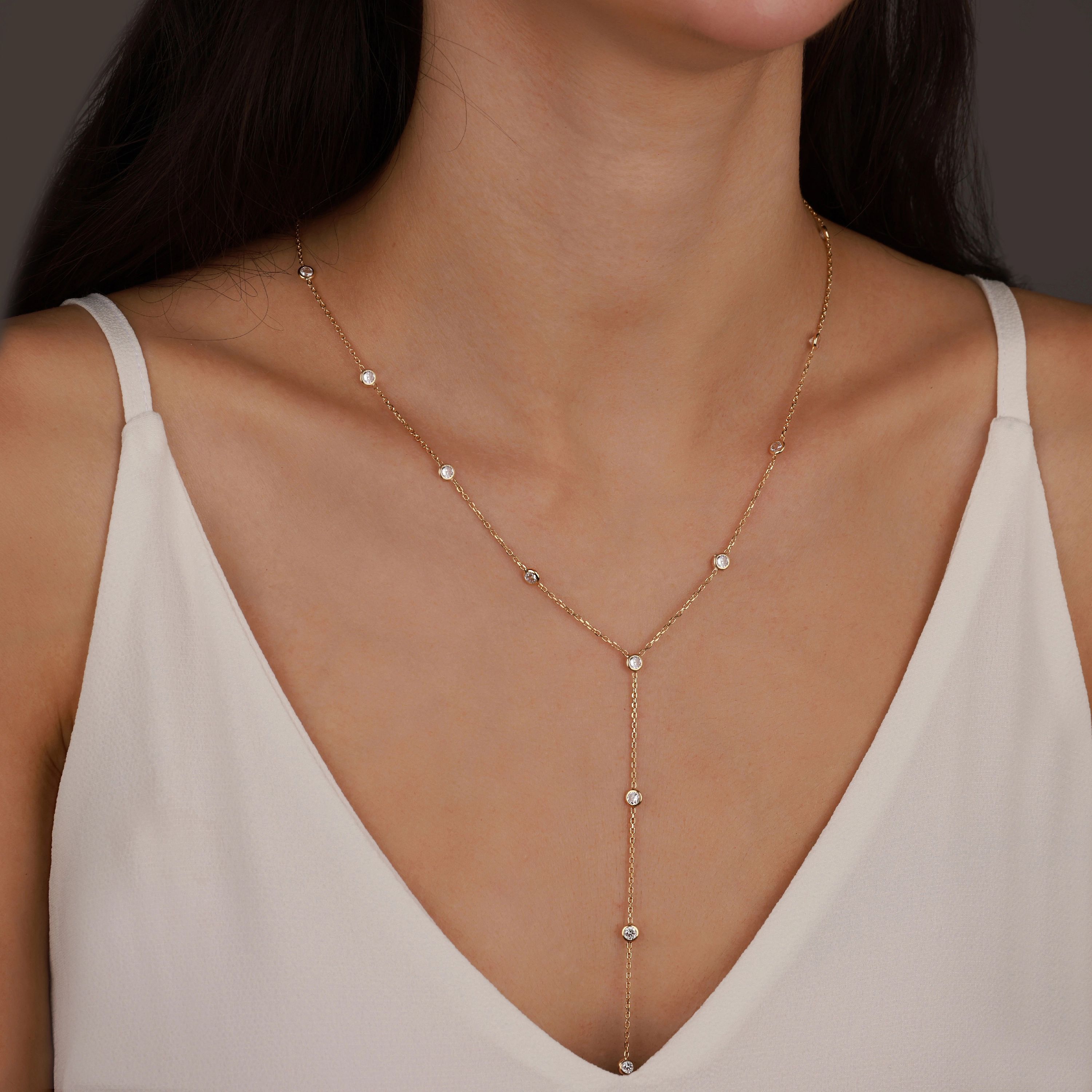 Arlina 4 mm Taşlı Y Kolye