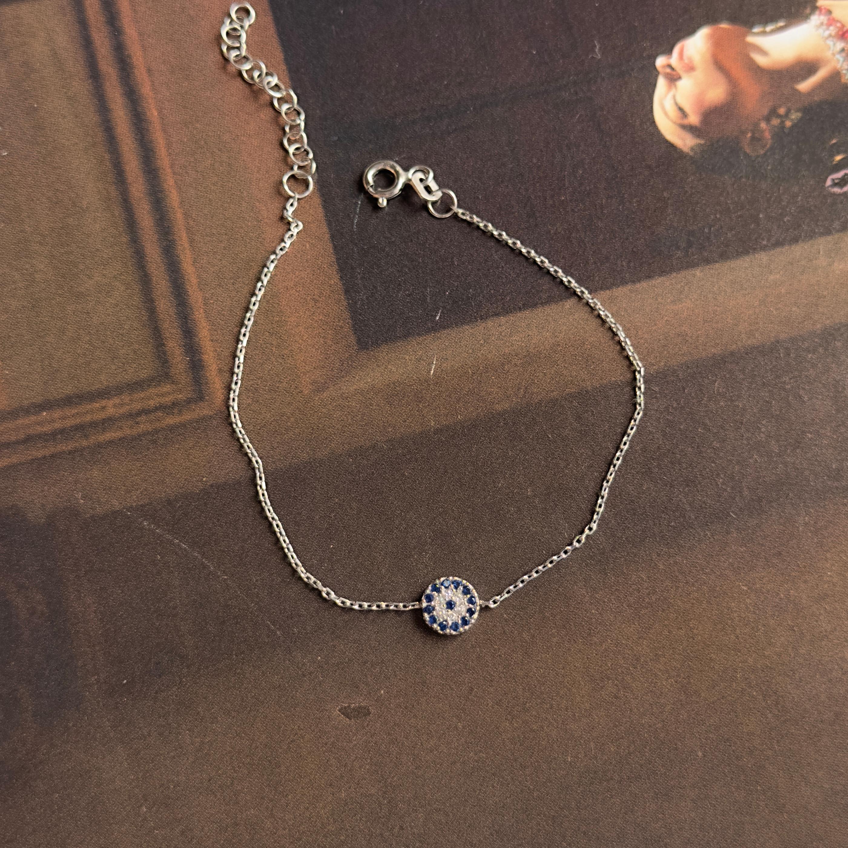 925 Silver - Minimal Evil Eye Bracelet