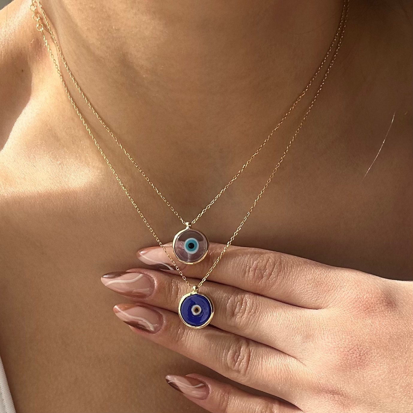 925 Silver - Transparent Evil Eye Necklace