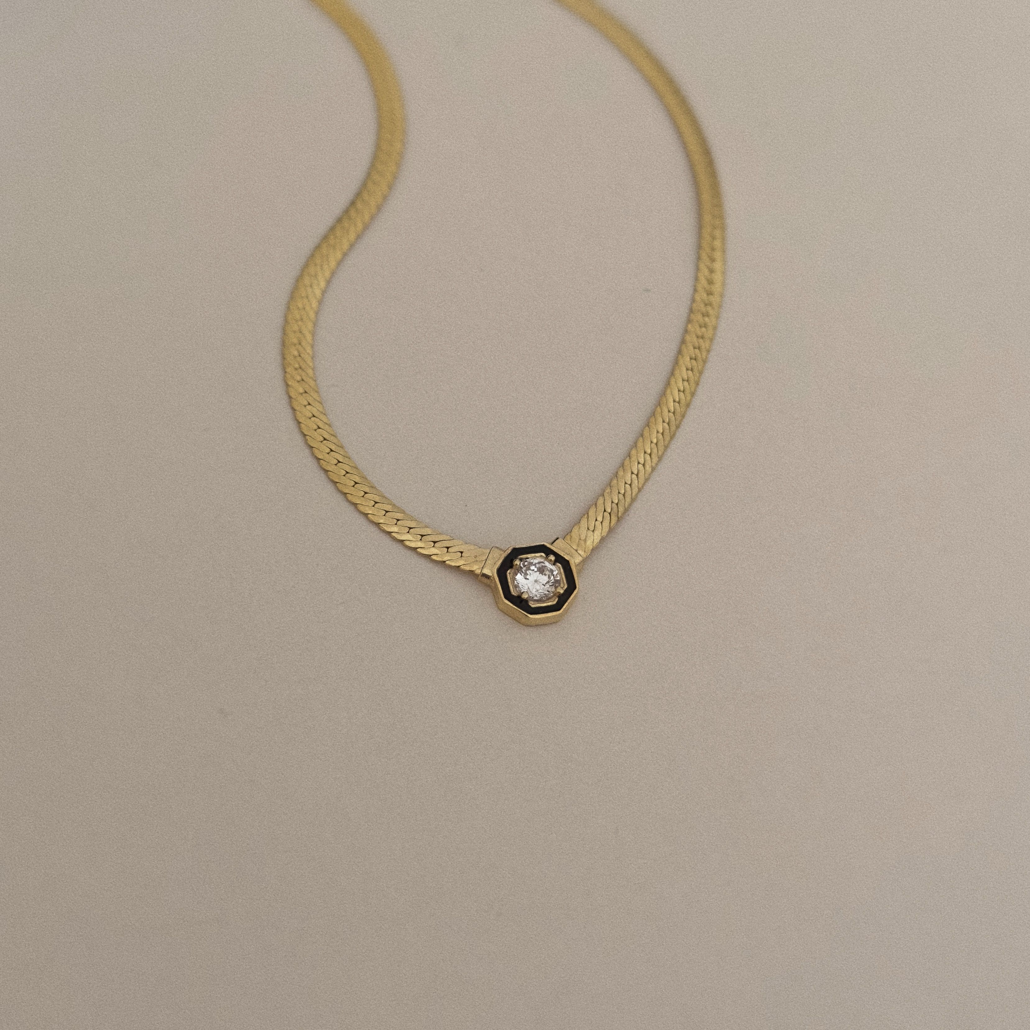 925 Silver - Golden Dot Necklace