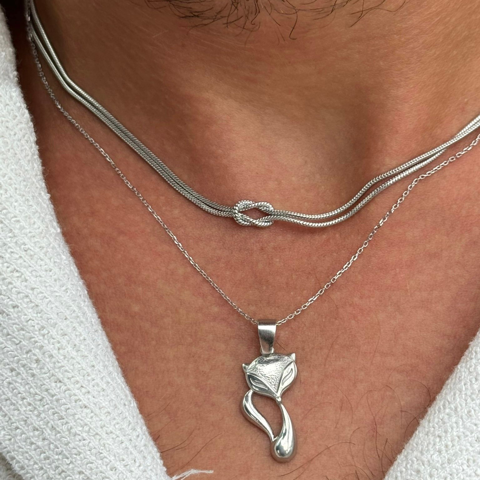 925 Silver - Unisex Knot Necklace