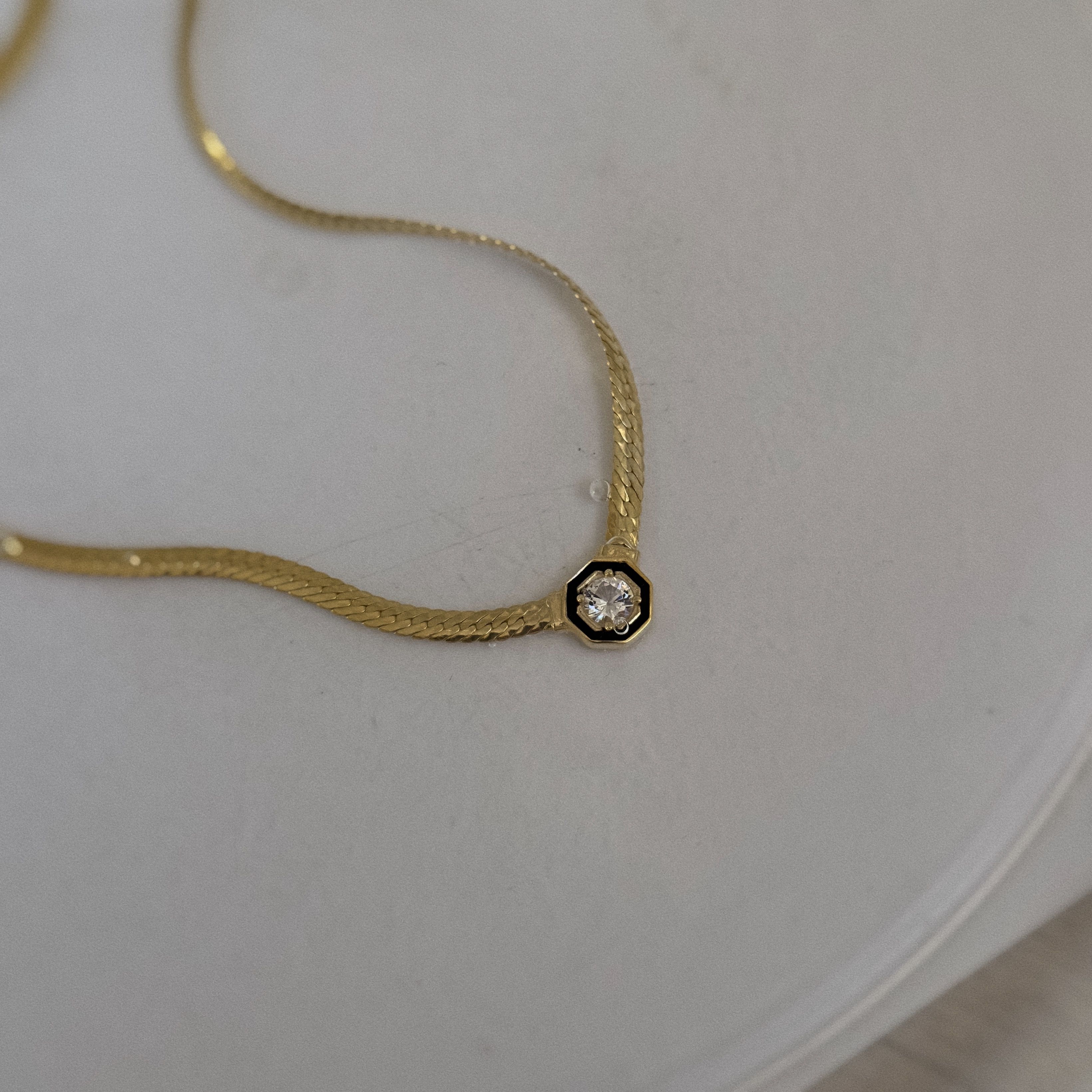 925 Silver - Golden Dot Necklace