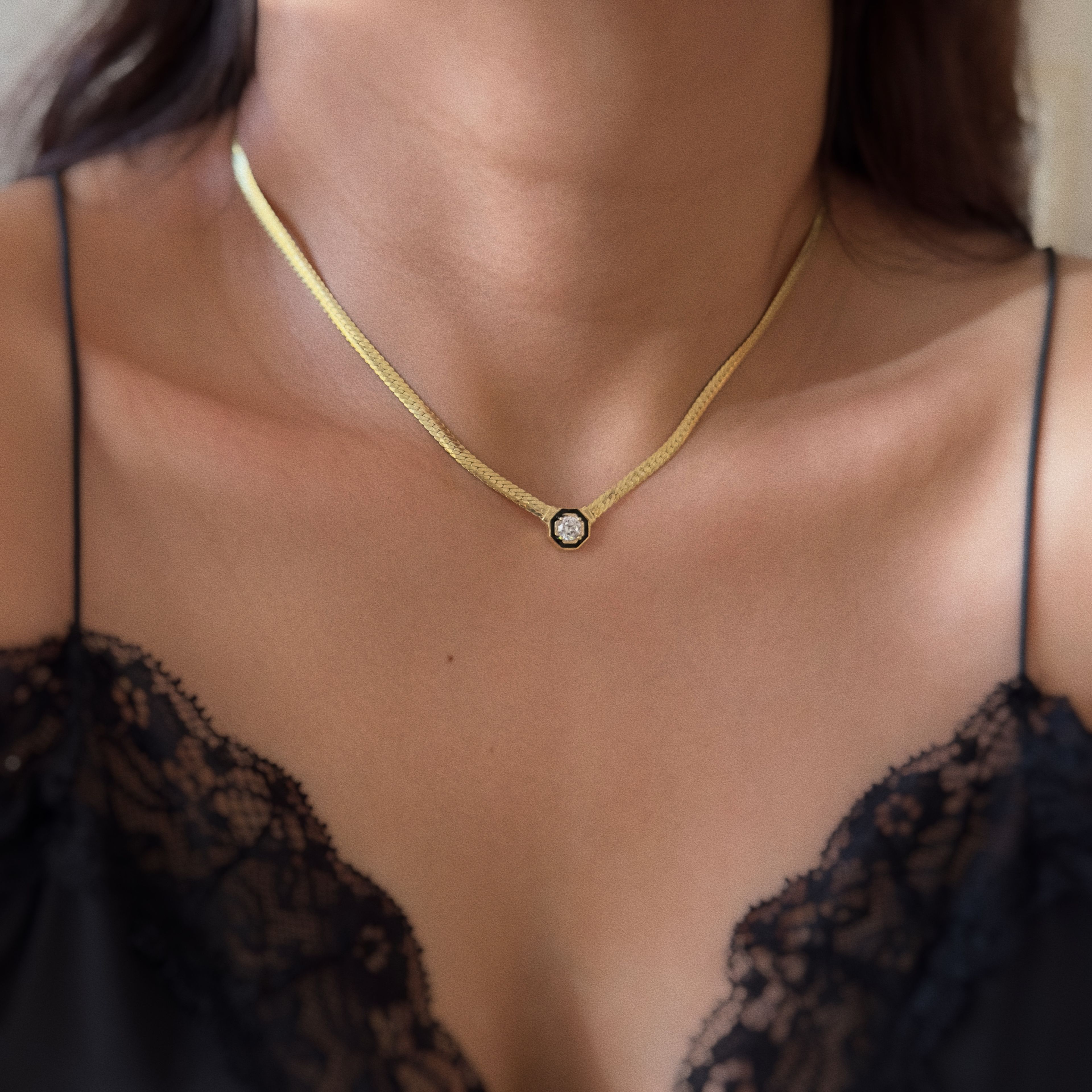 925 Silver - Golden Dot Necklace