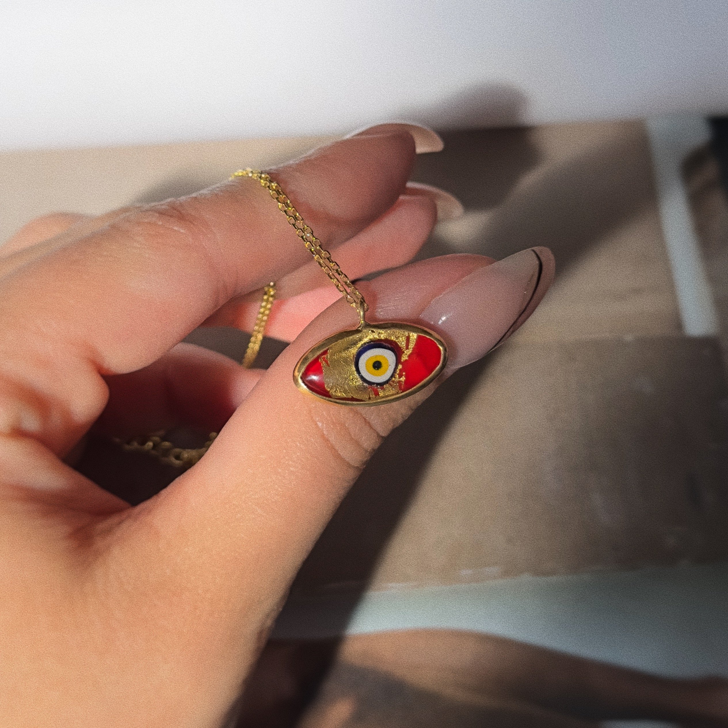 925 Silver - Colorful Evil Eye Necklace