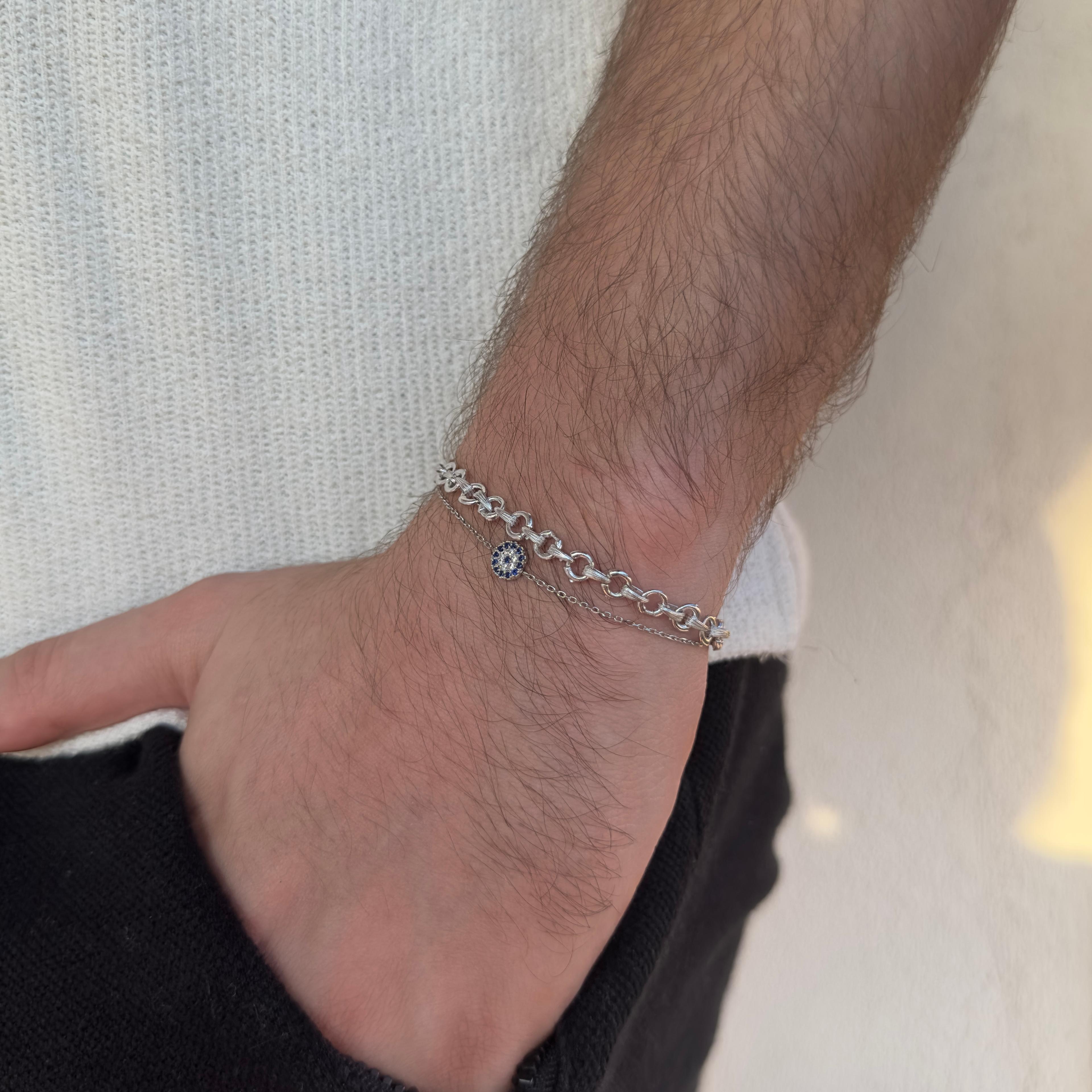 925 Silver - Minimal Evil Eye Bracelet