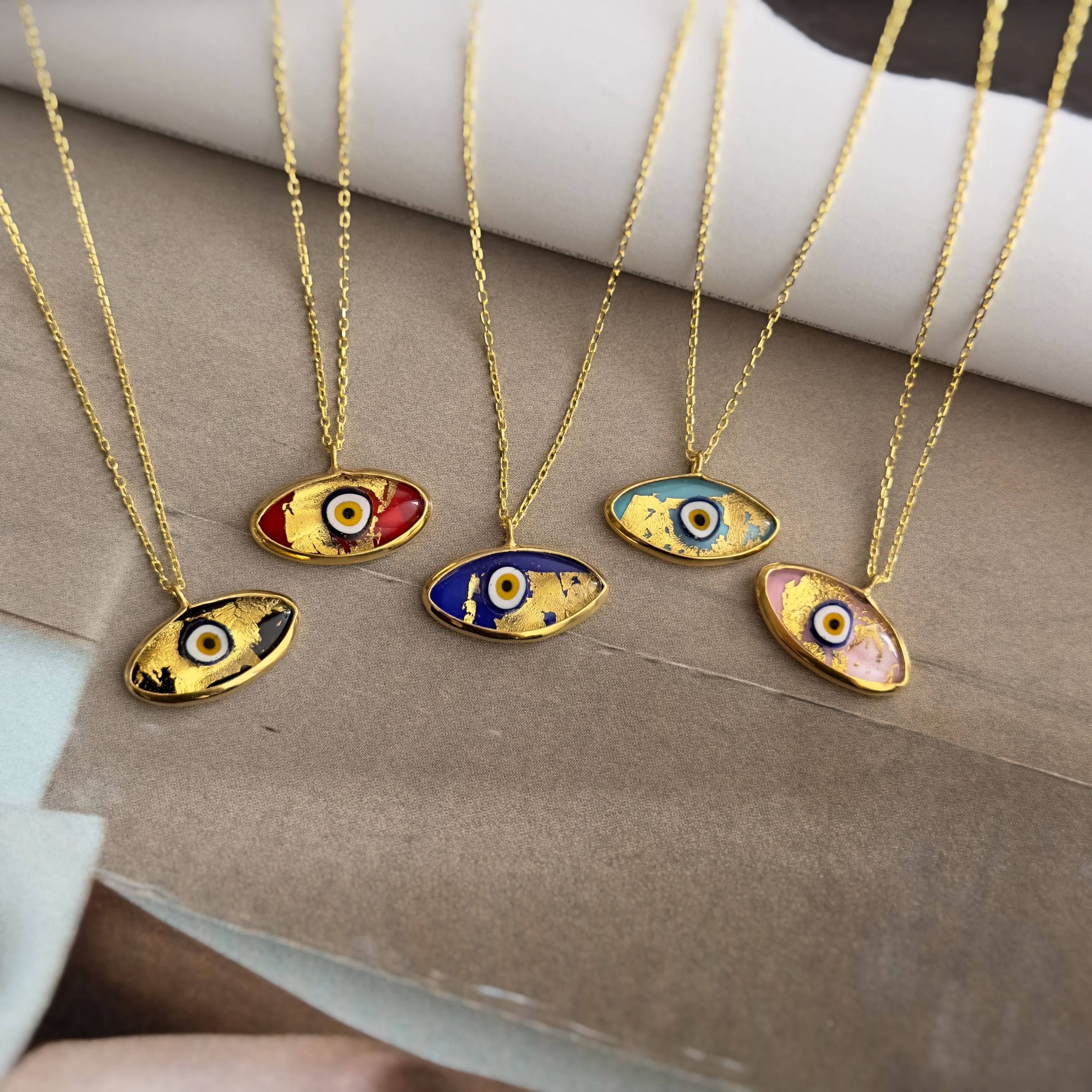 925 Silver - Colorful Evil Eye Necklace