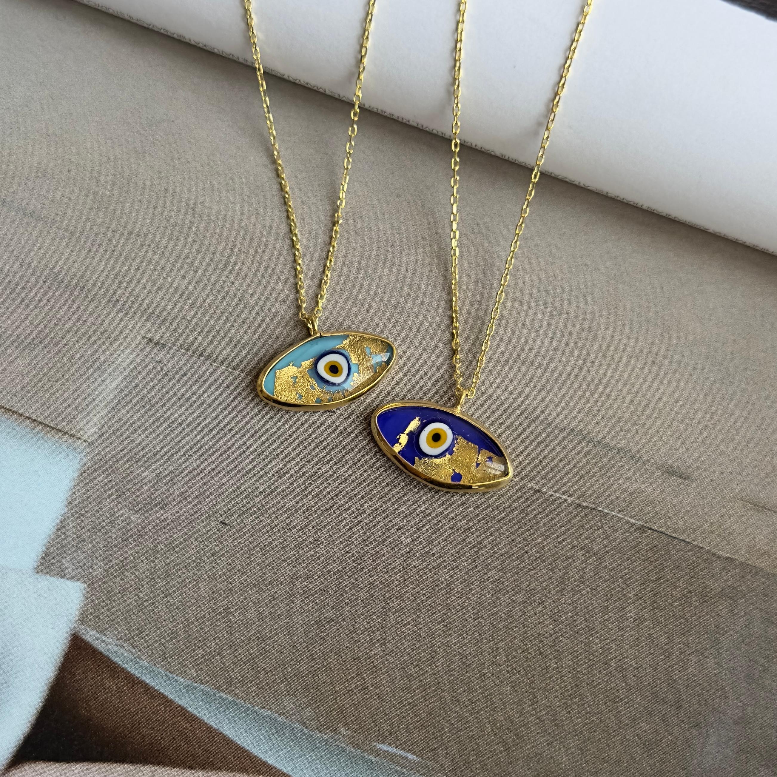 925 Silver - Colorful Evil Eye Necklace