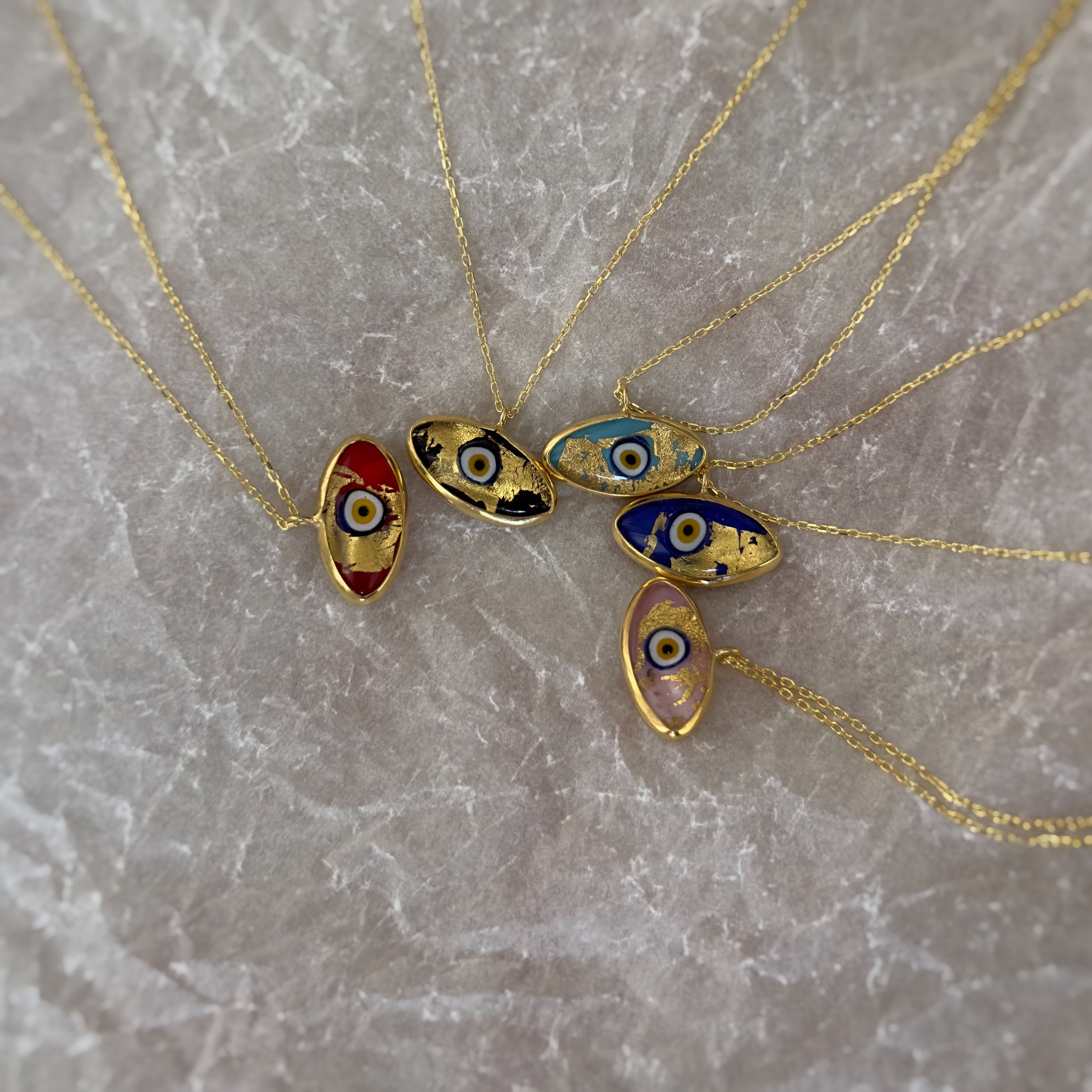 925 Silver - Colorful Evil Eye Necklace