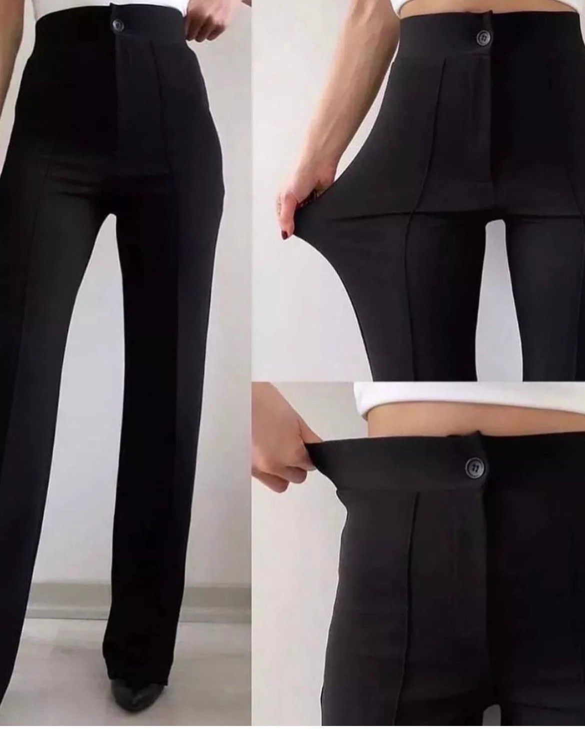 Düğmeli Palazz likralı Toprlayıcı Pantolon