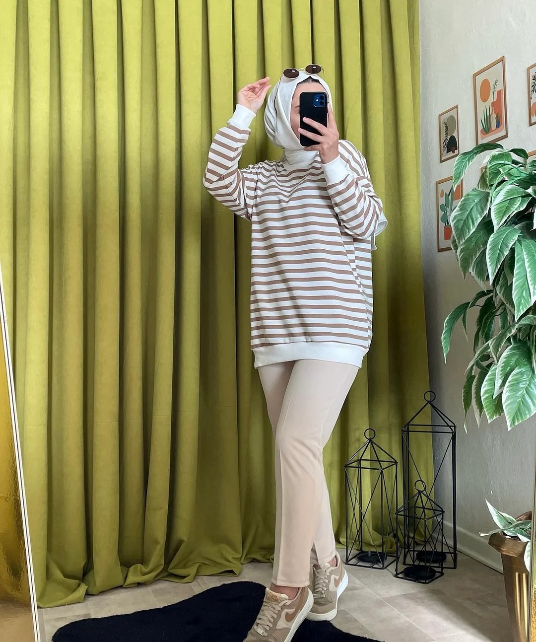 camel çizgili - bej havuç