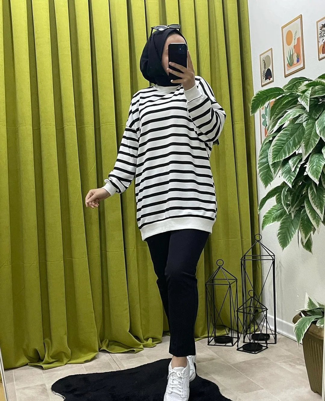 Çizgili Pamuk Tunik Havuç Pantolon