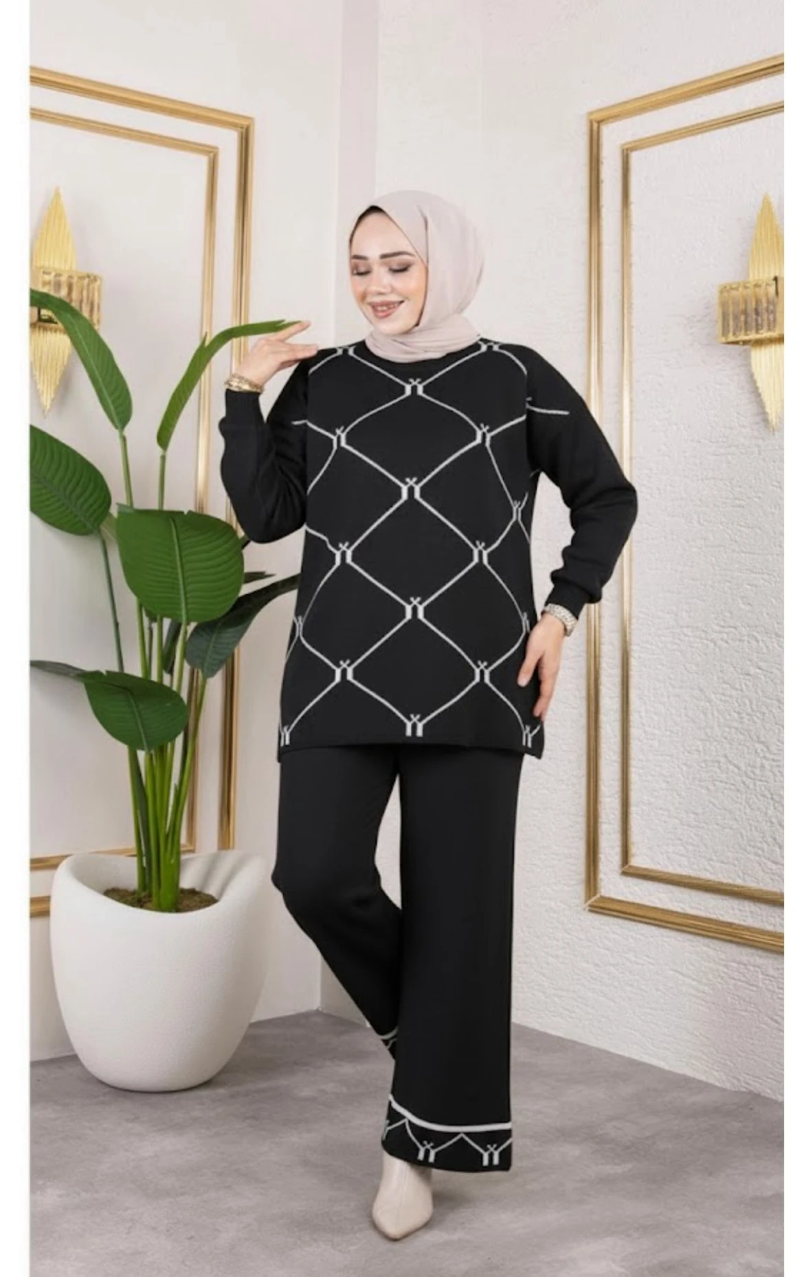 Desenli Triko Takım