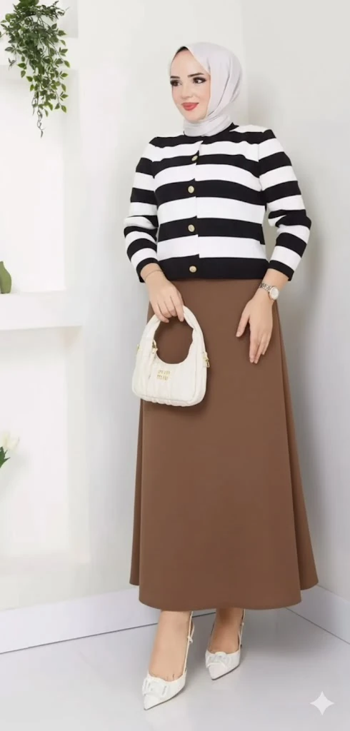 siyah çizgiliYelek -kahve kiloş