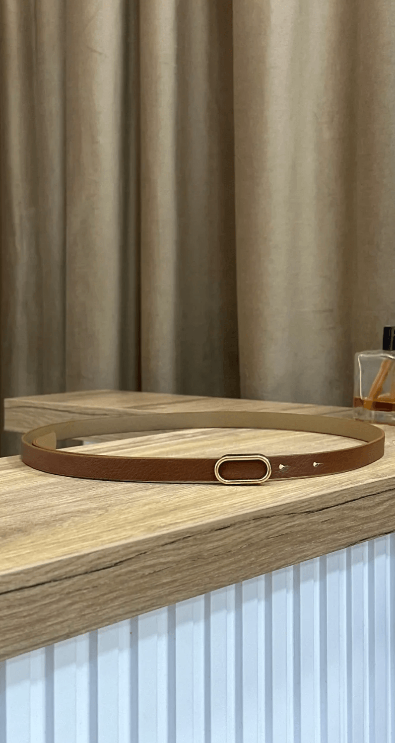 Oval Gold Tokalı Ince Kemer