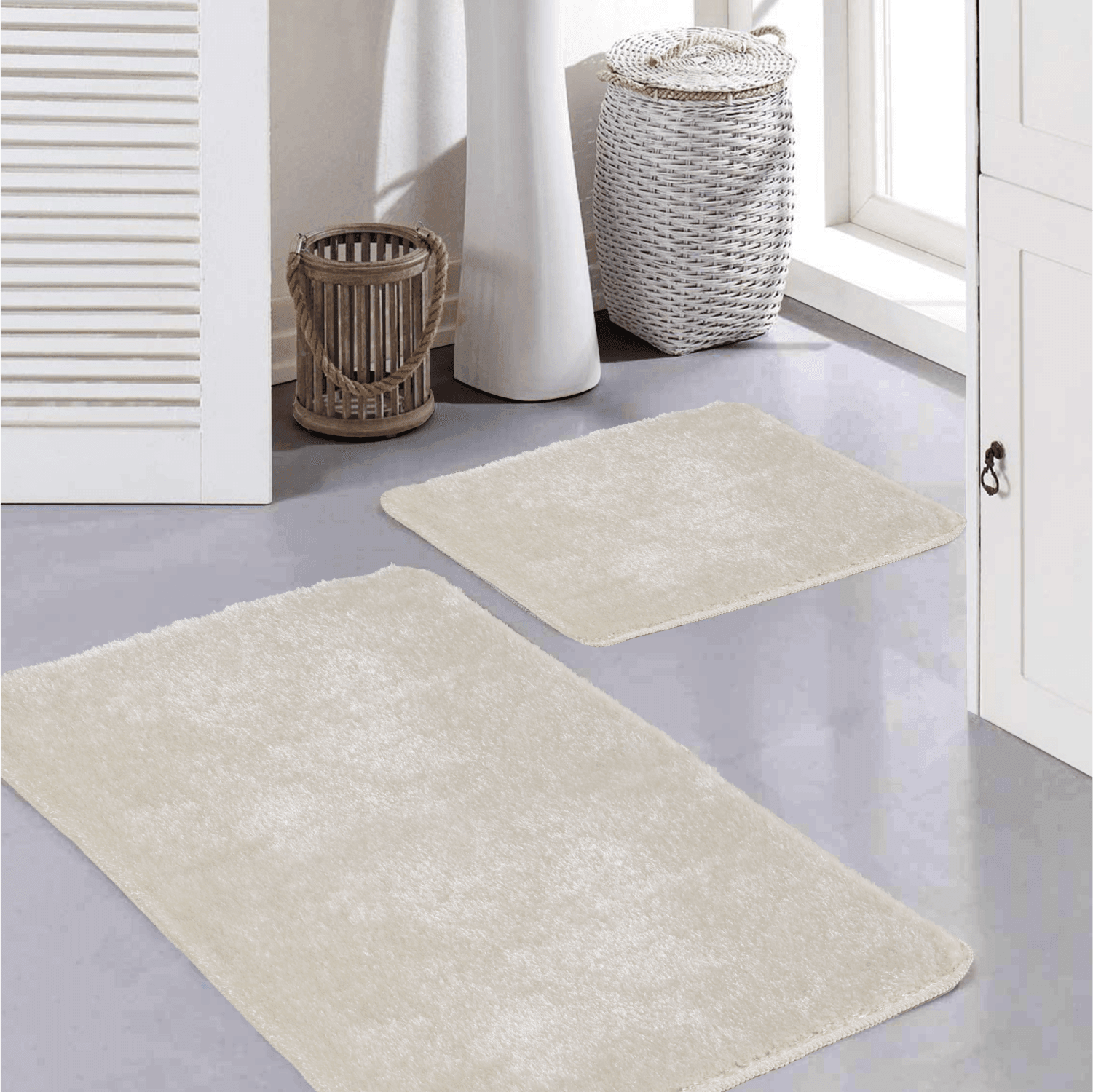 Santa Doğal Kaymaz Taban 2'li Banyo Paspası 60x100 - 50x60
