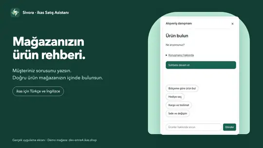 Sivora: ikas Satış Asistanı ekran görüntüsü 1
