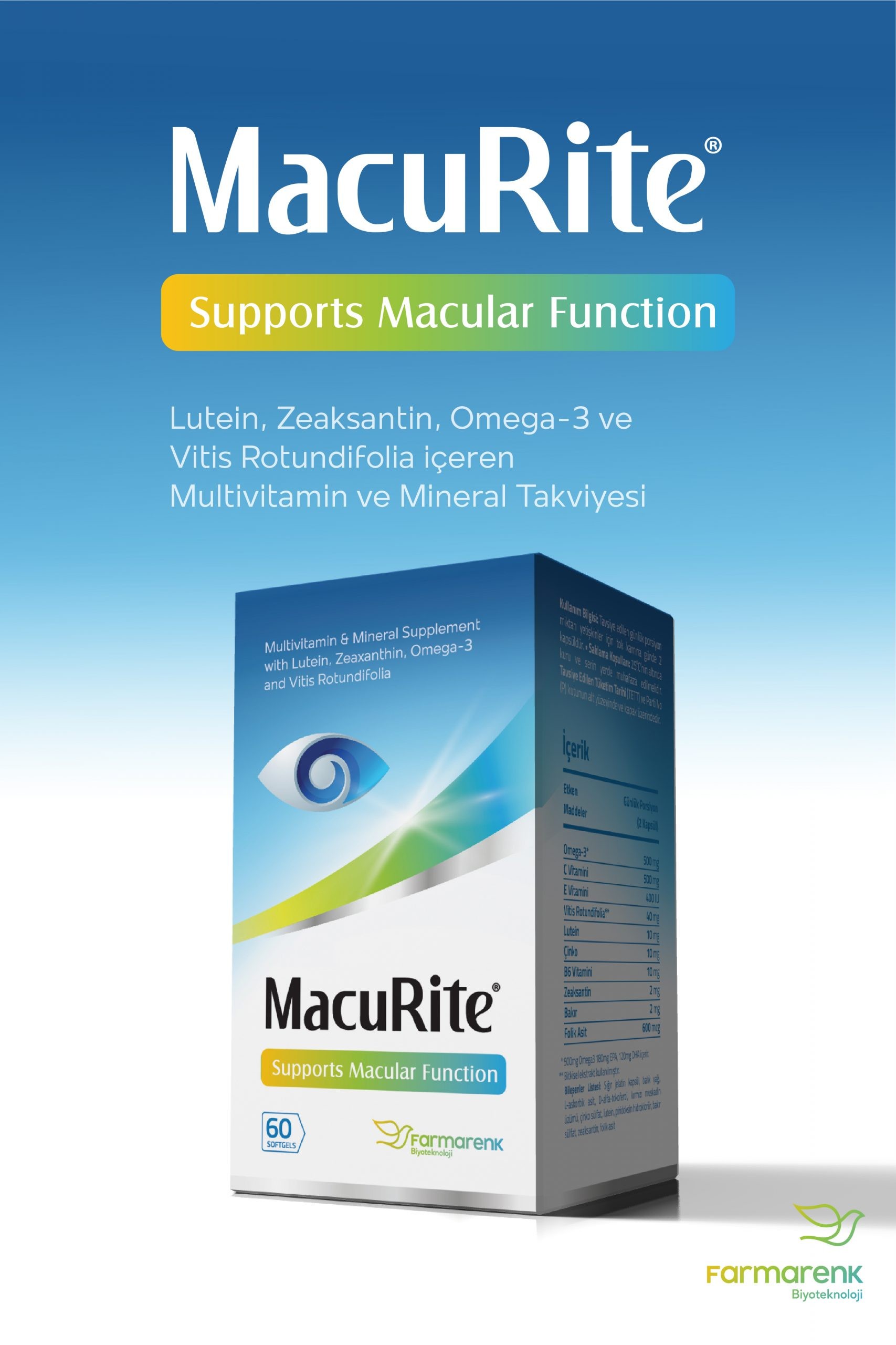 Macurite (Supports Macular Function) 60 Softgel kapsül 