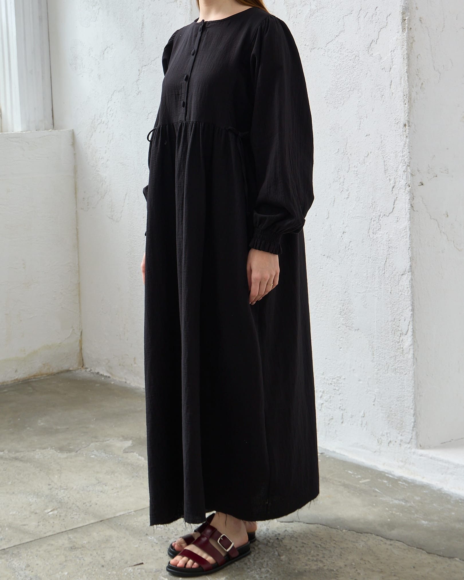 0078 Müslin Belden Bağlamalı Elbise