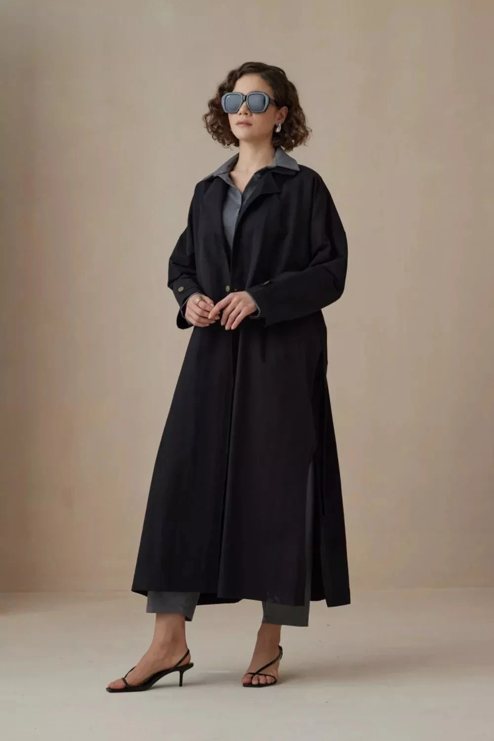 1021 Tek Çıt Trençkot