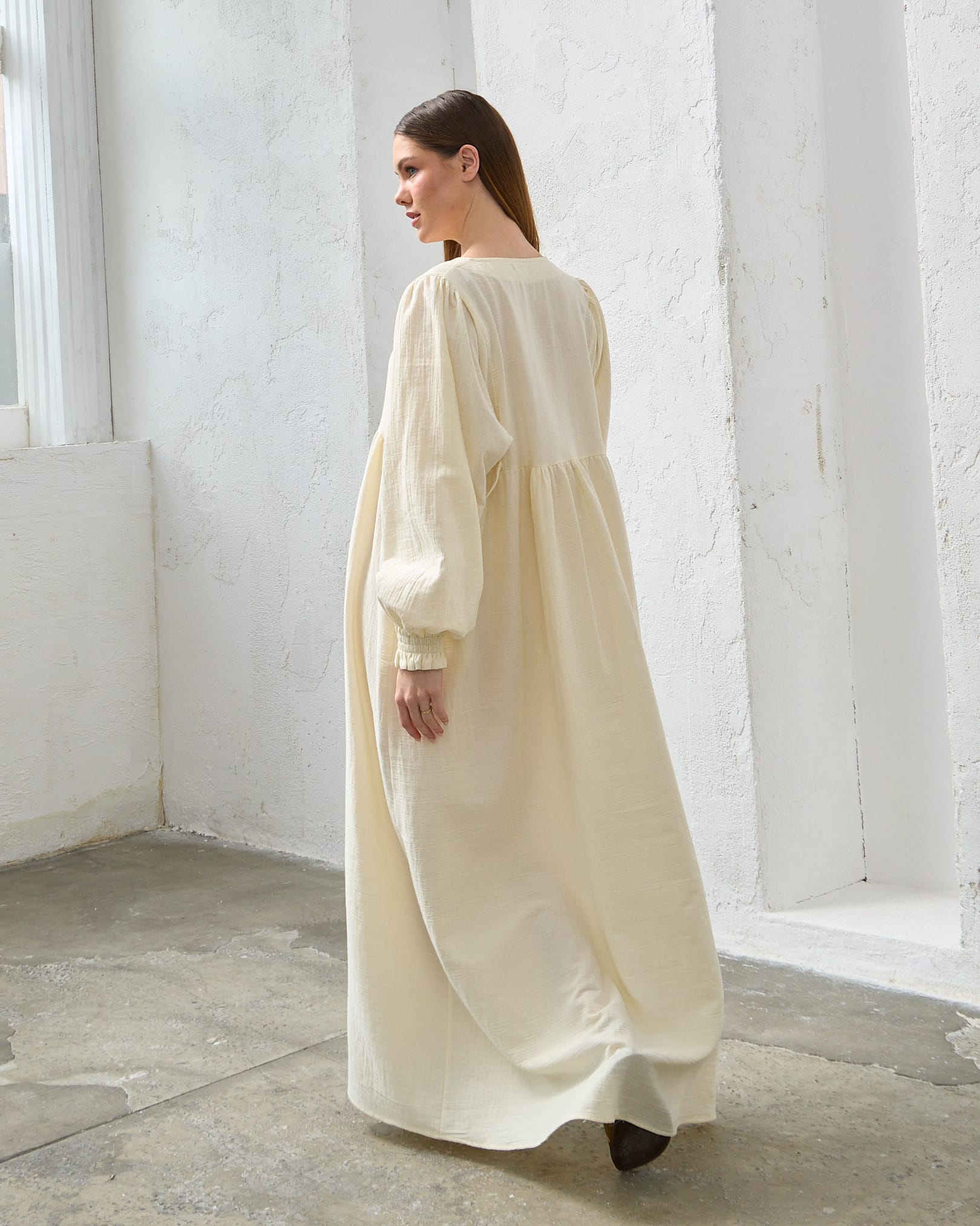 0078 Müslin Belden Bağlamalı Elbise