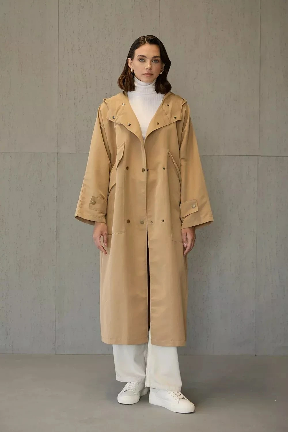 1004 Kapüşonlu Trenç