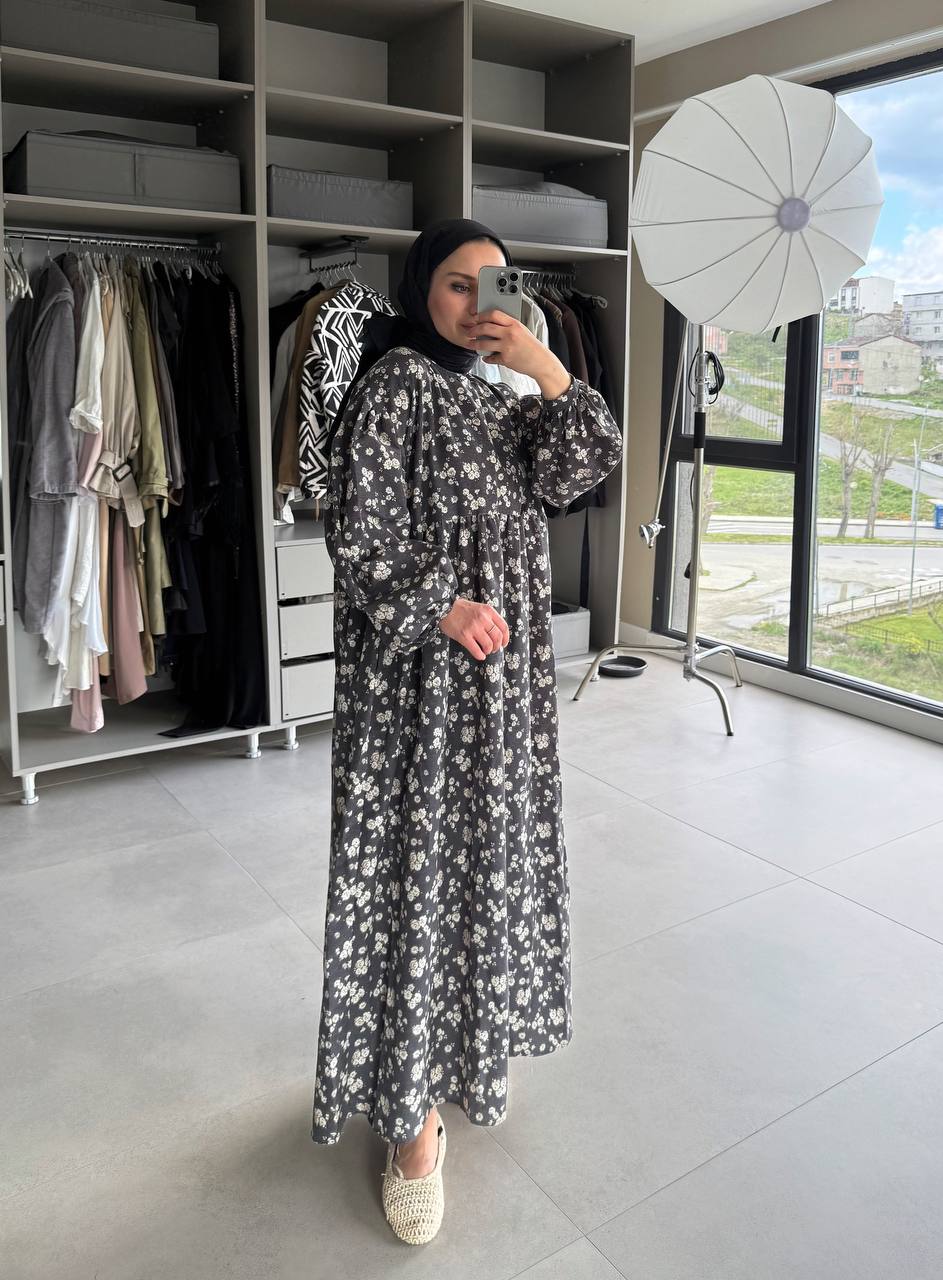 0092 Çıtır desen elbise